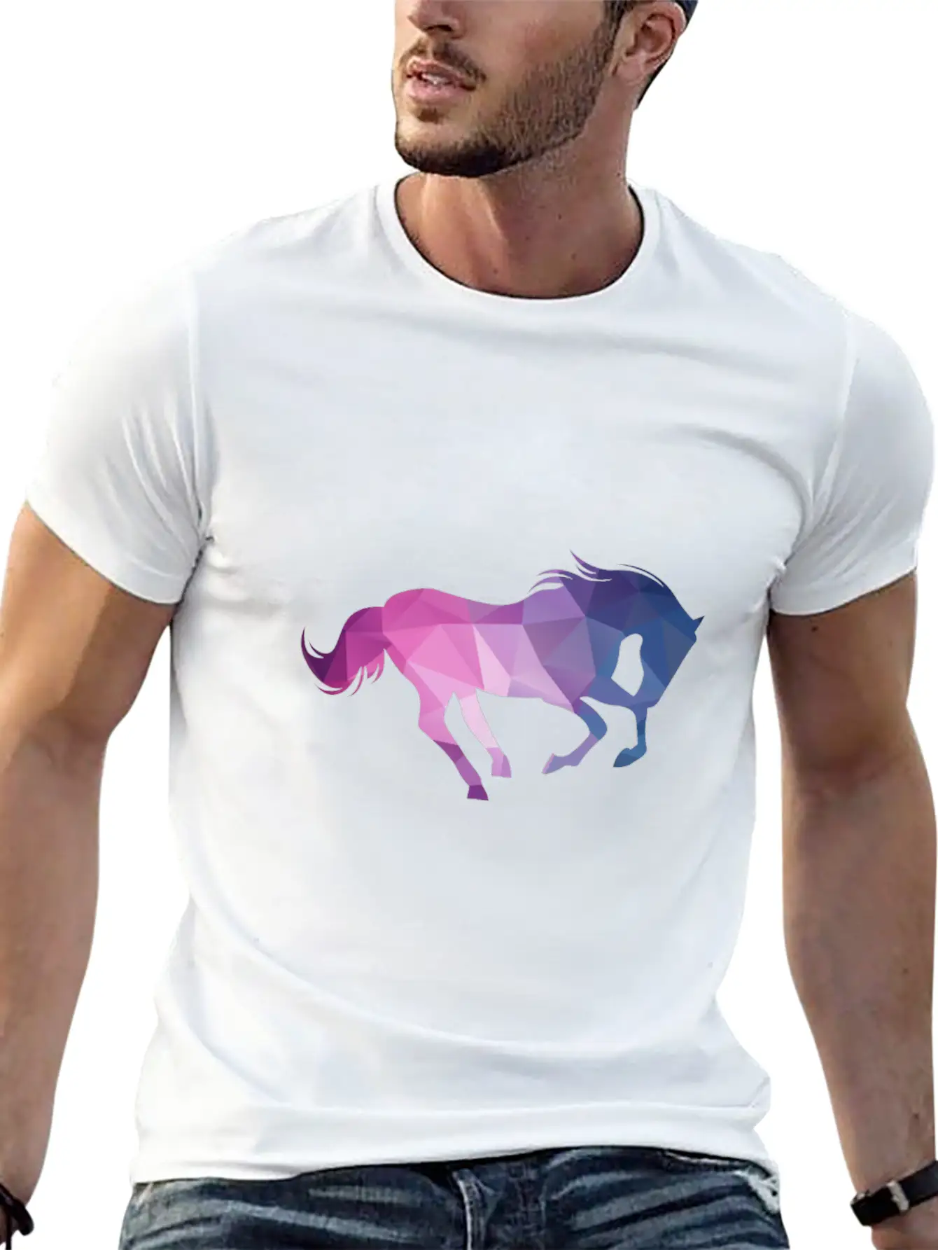 Polygon Horse Unisex Casual T-Shirt ��� Clean Design For Daily Comfort