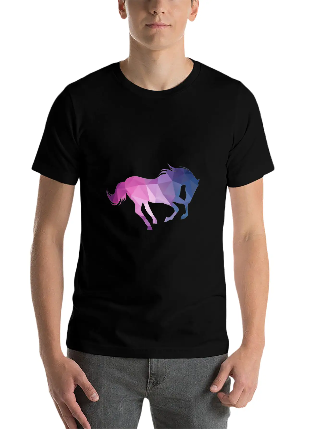 Polygon Horse Unisex Casual T-Shirt ��� Clean Design For Daily Comfort