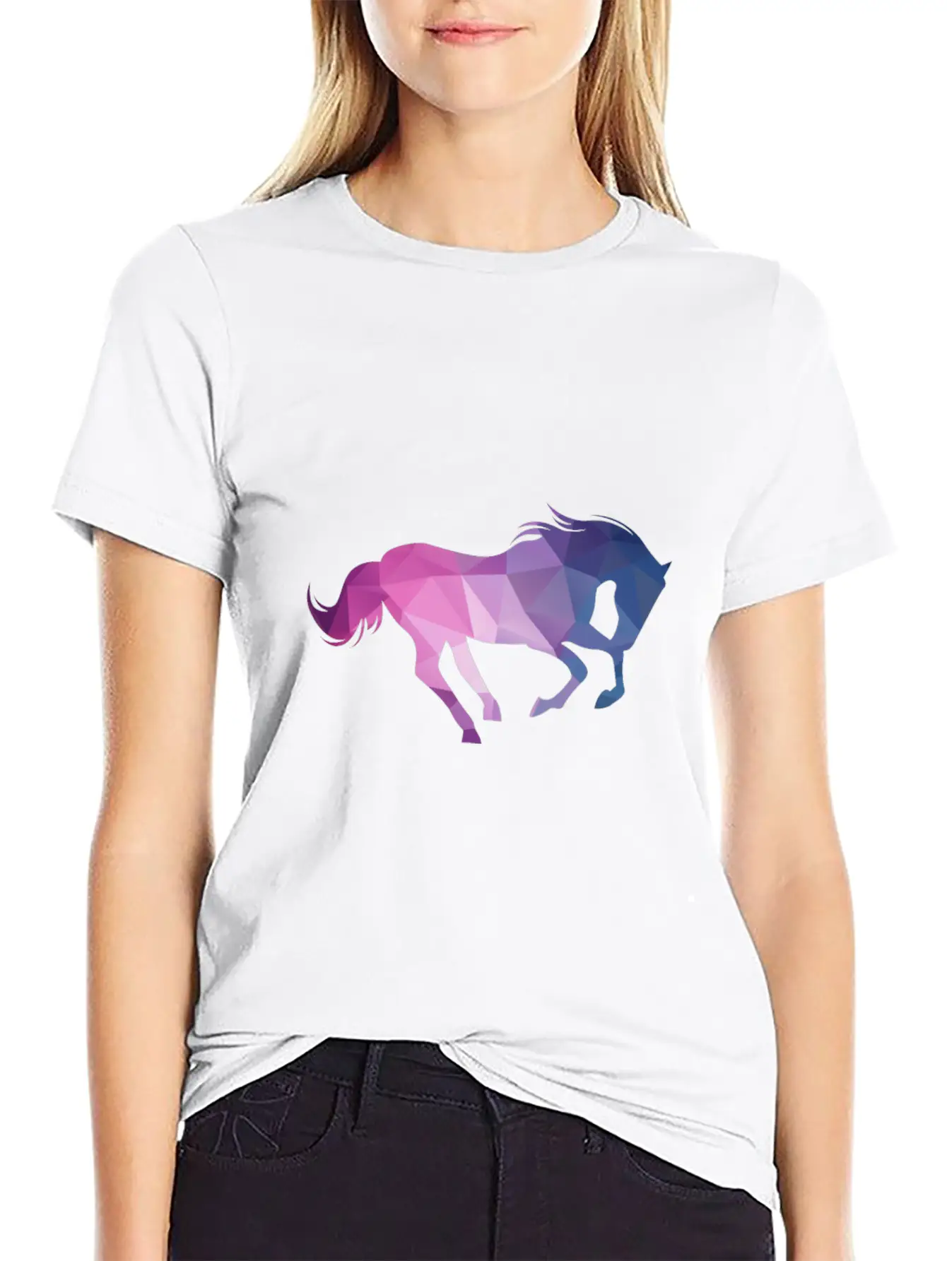 Polygon Horse Unisex Casual T-Shirt ��� Clean Design For Daily Comfort