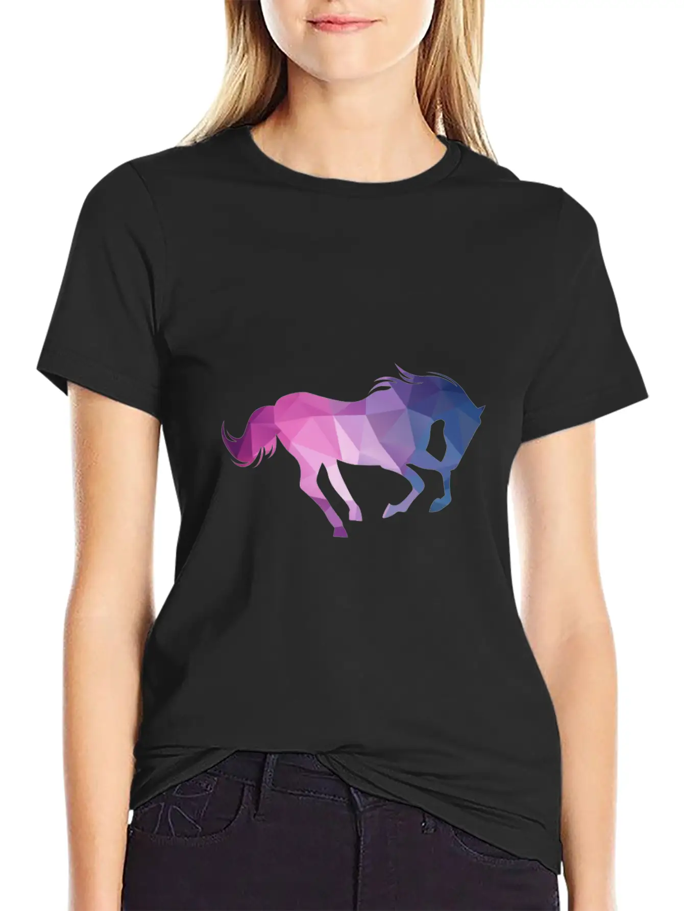 Polygon Horse Unisex Casual T-Shirt ��� Clean Design For Daily Comfort