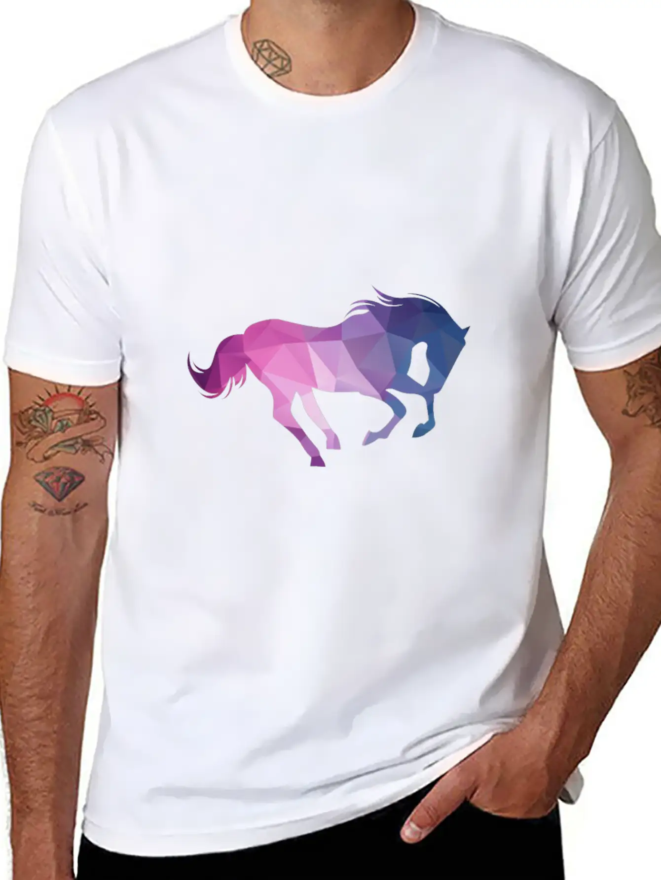 Polygon Horse Unisex Casual T-Shirt ��� Clean Design For Daily Comfort