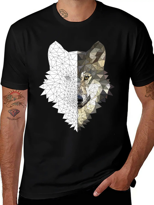 Polygon Wolf 2 Colors Lightweight Cotton T-Shirt – Daily Comfort Graphic Shirt