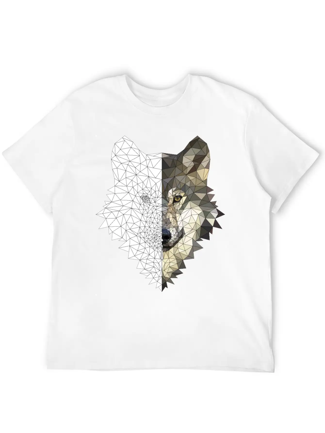 Polygon Wolf 2 Colors Lightweight Cotton T-Shirt – Daily Comfort Graphic Shirt