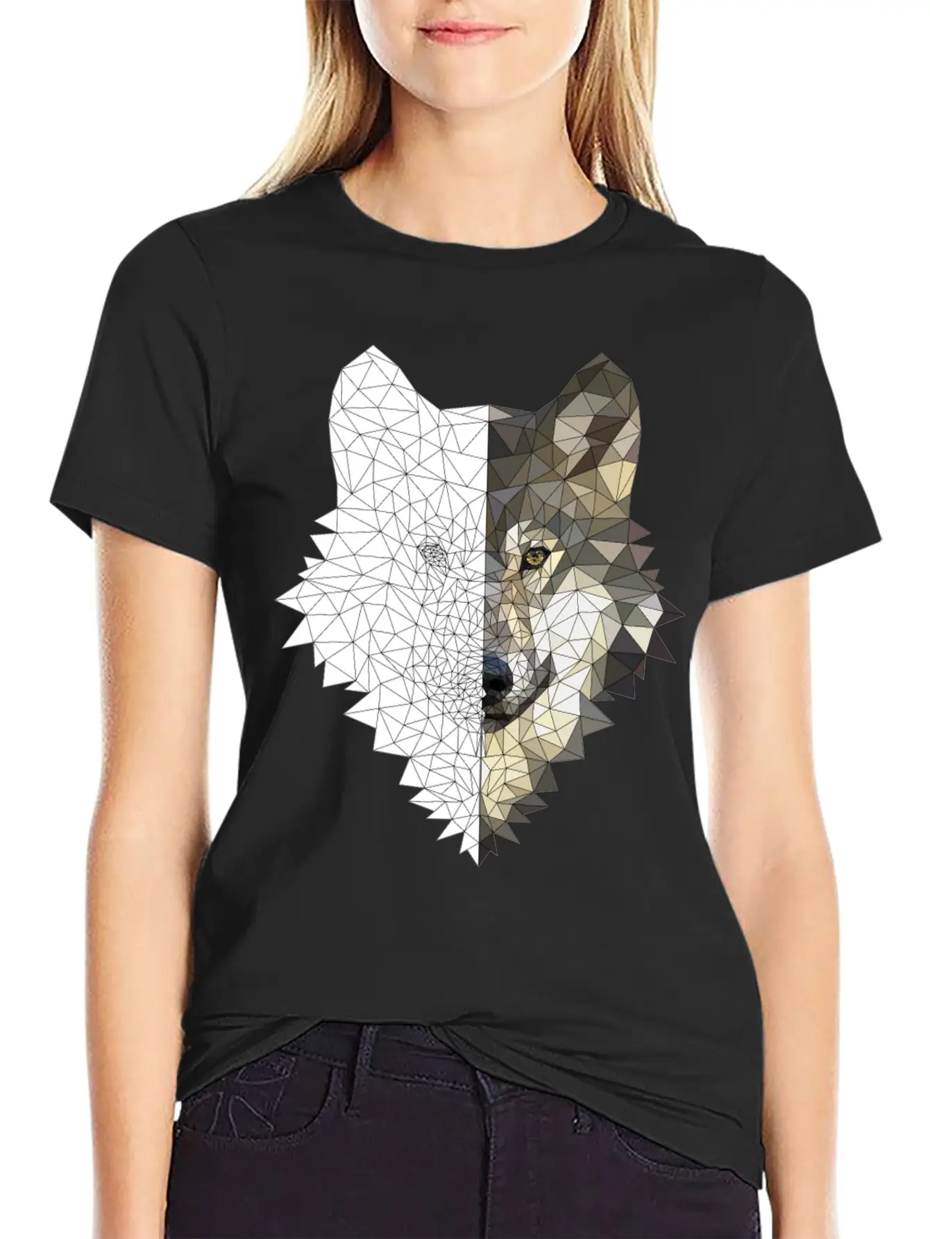 Polygon Wolf 2 Colors Lightweight Cotton T-Shirt – Daily Comfort Graphic Shirt