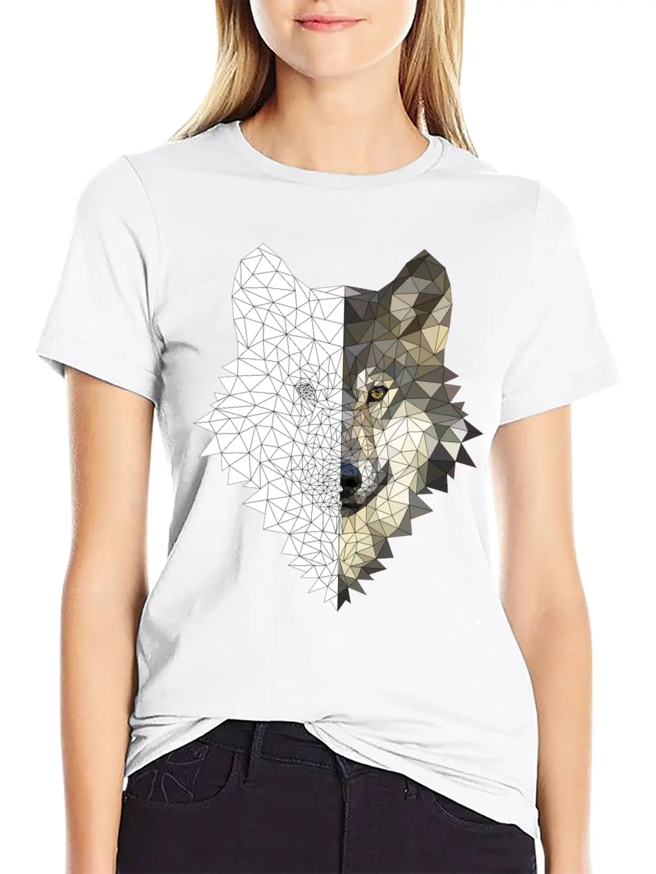 Polygon Wolf 2 Colors Lightweight Cotton T-Shirt – Daily Comfort Graphic Shirt