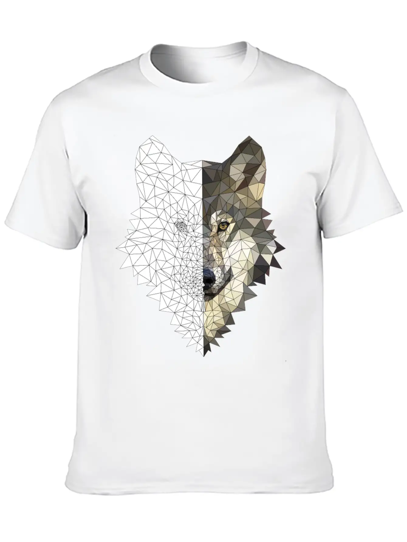 Polygon Wolf 2 Colors Lightweight Cotton T-Shirt – Daily Comfort Graphic Shirt