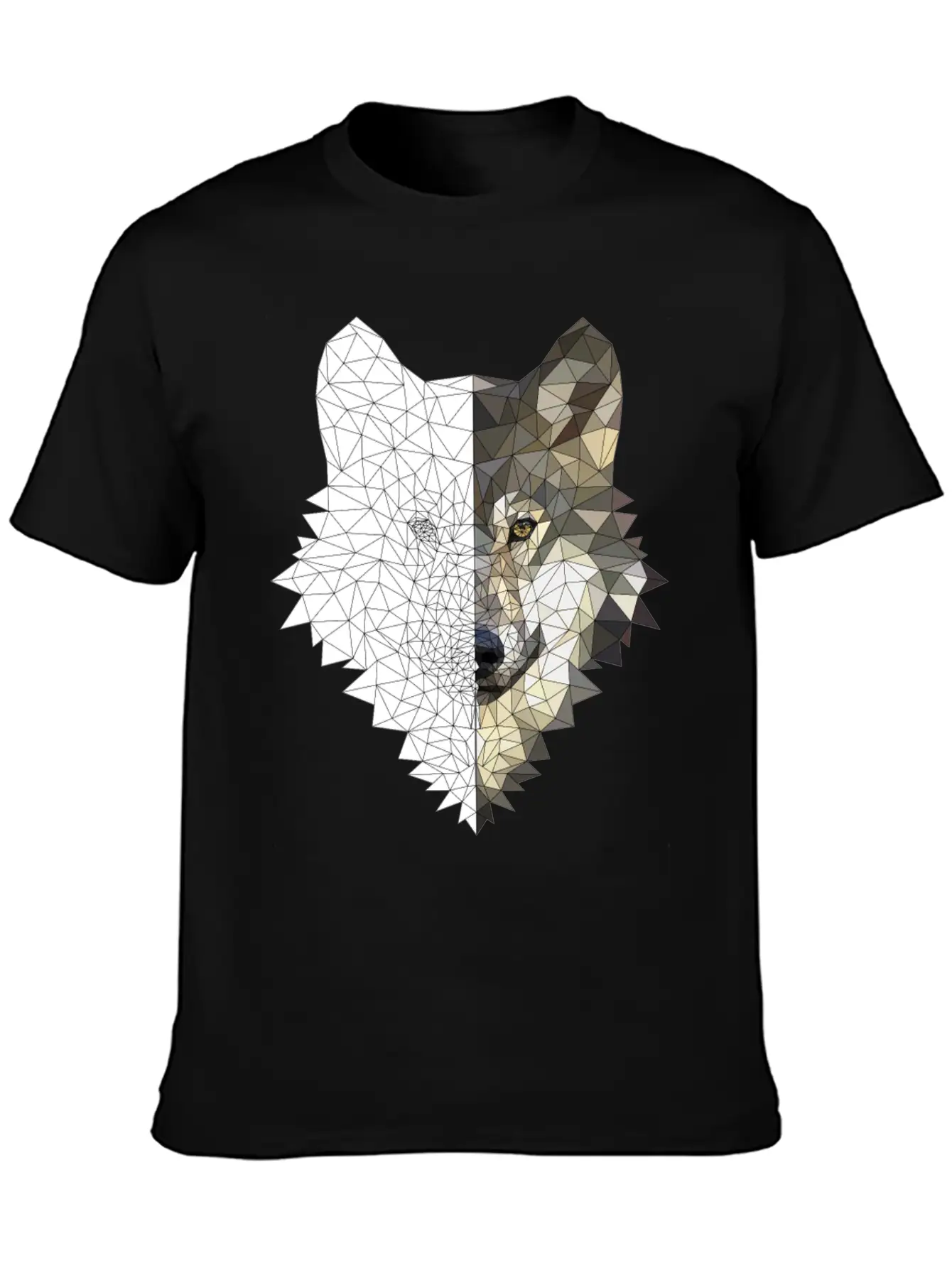 Polygon Wolf 2 Colors Lightweight Cotton T-Shirt – Daily Comfort Graphic Shirt