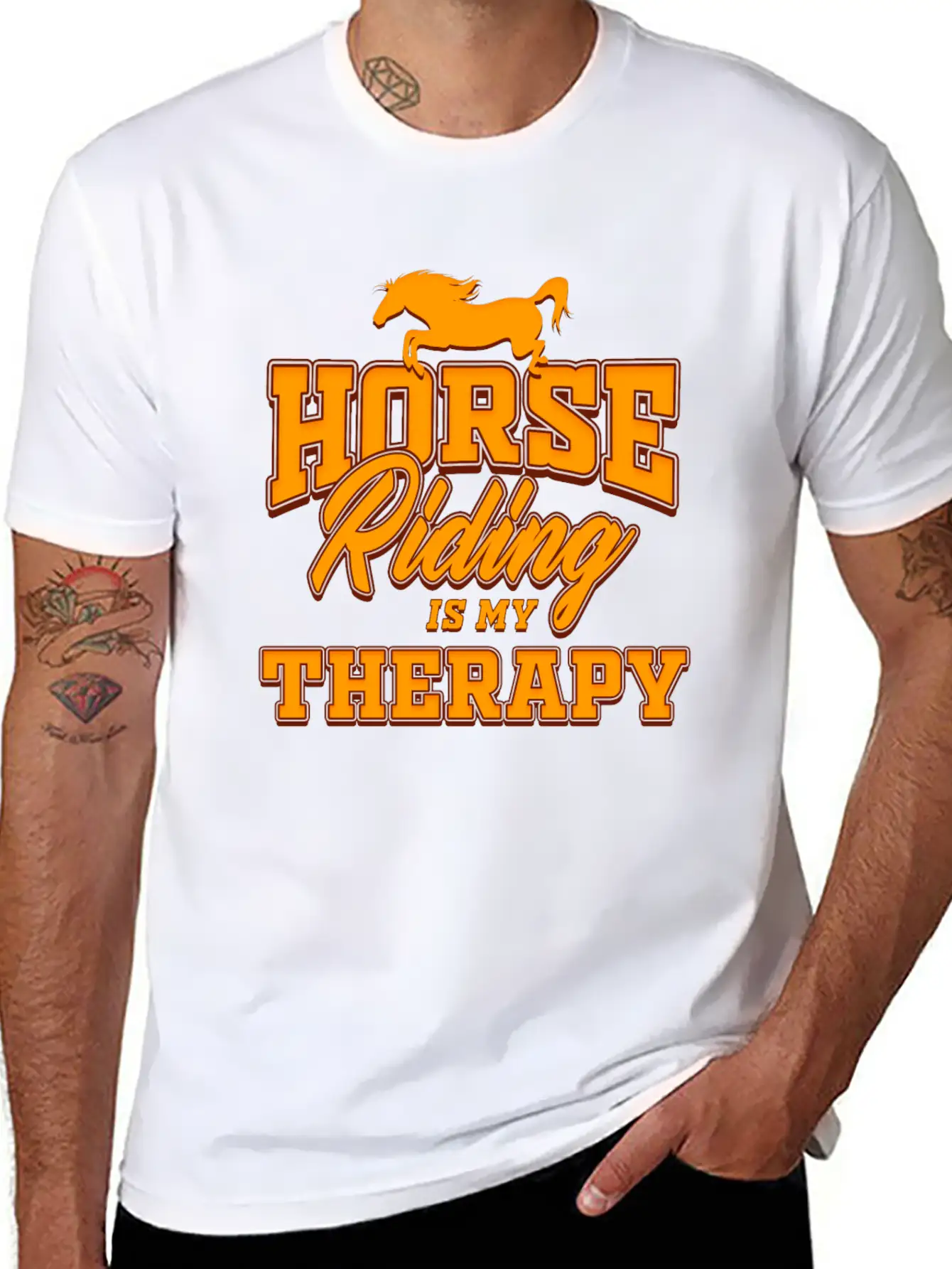 Pony Horse - Horse Riding Therapy Unisex Casual T-Shirt – Clean Design For Daily Comfort