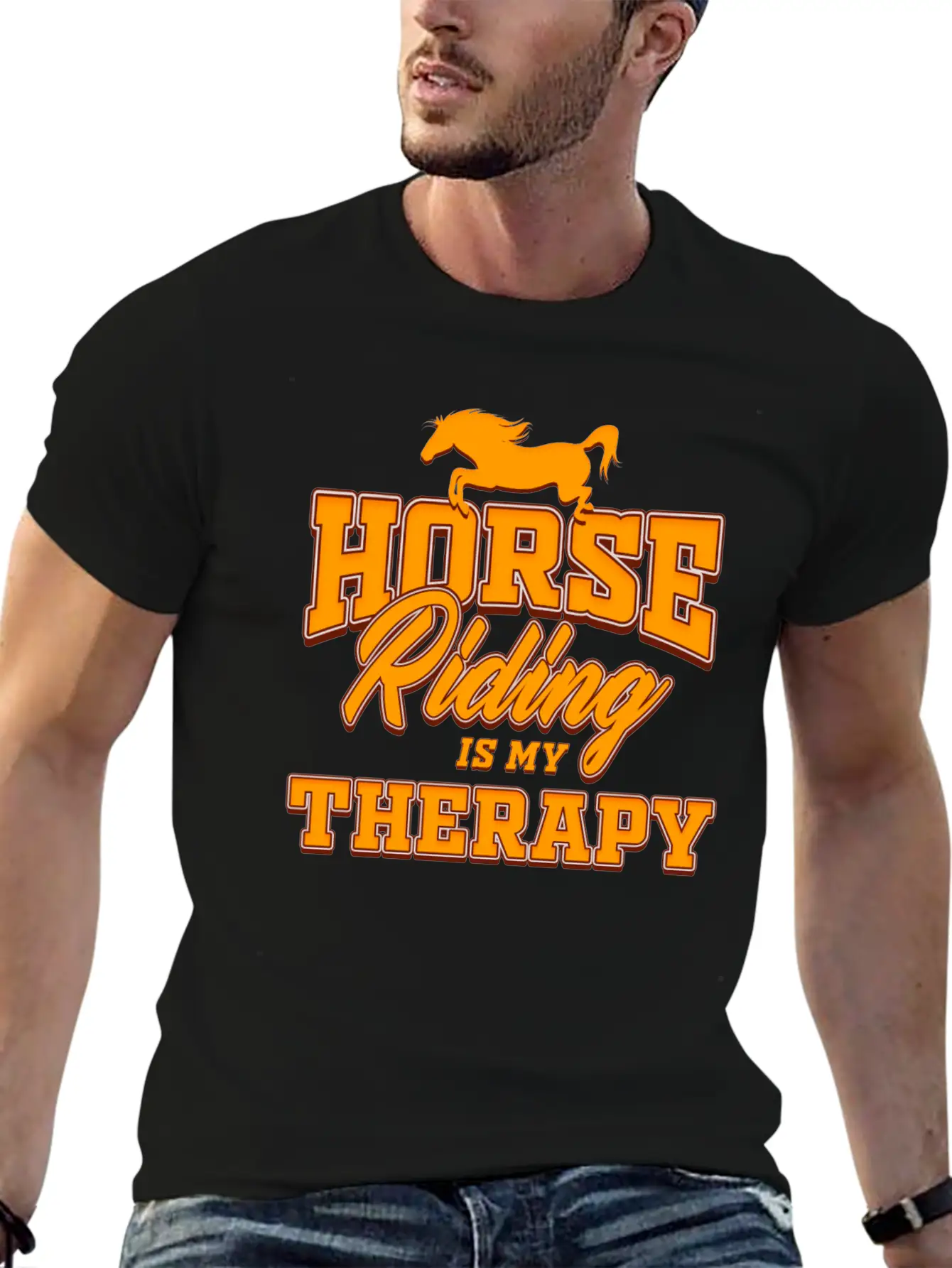 Pony Horse - Horse Riding Therapy Unisex Casual T-Shirt – Clean Design For Daily Comfort