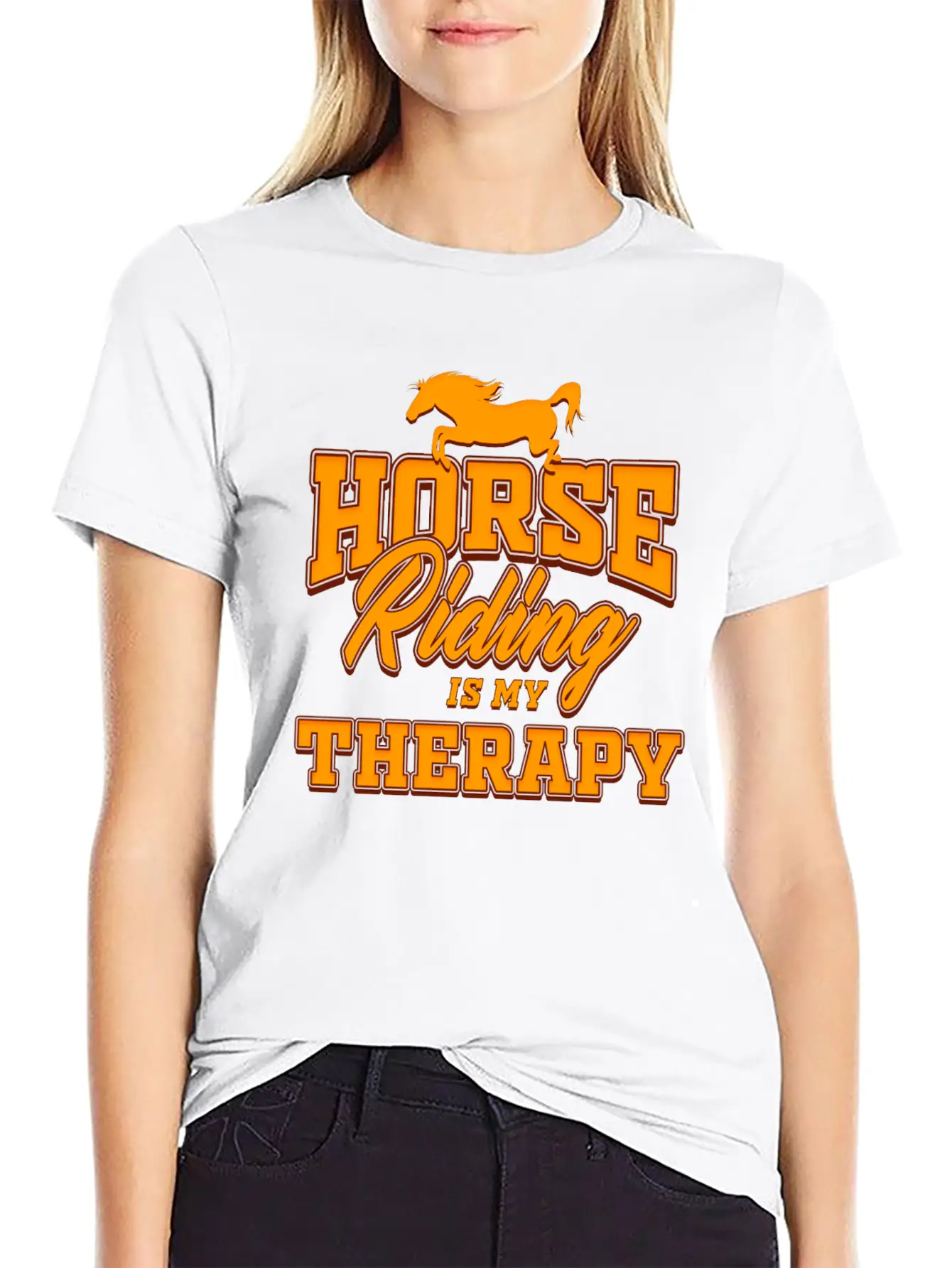 Pony Horse - Horse Riding Therapy Unisex Casual T-Shirt – Clean Design For Daily Comfort