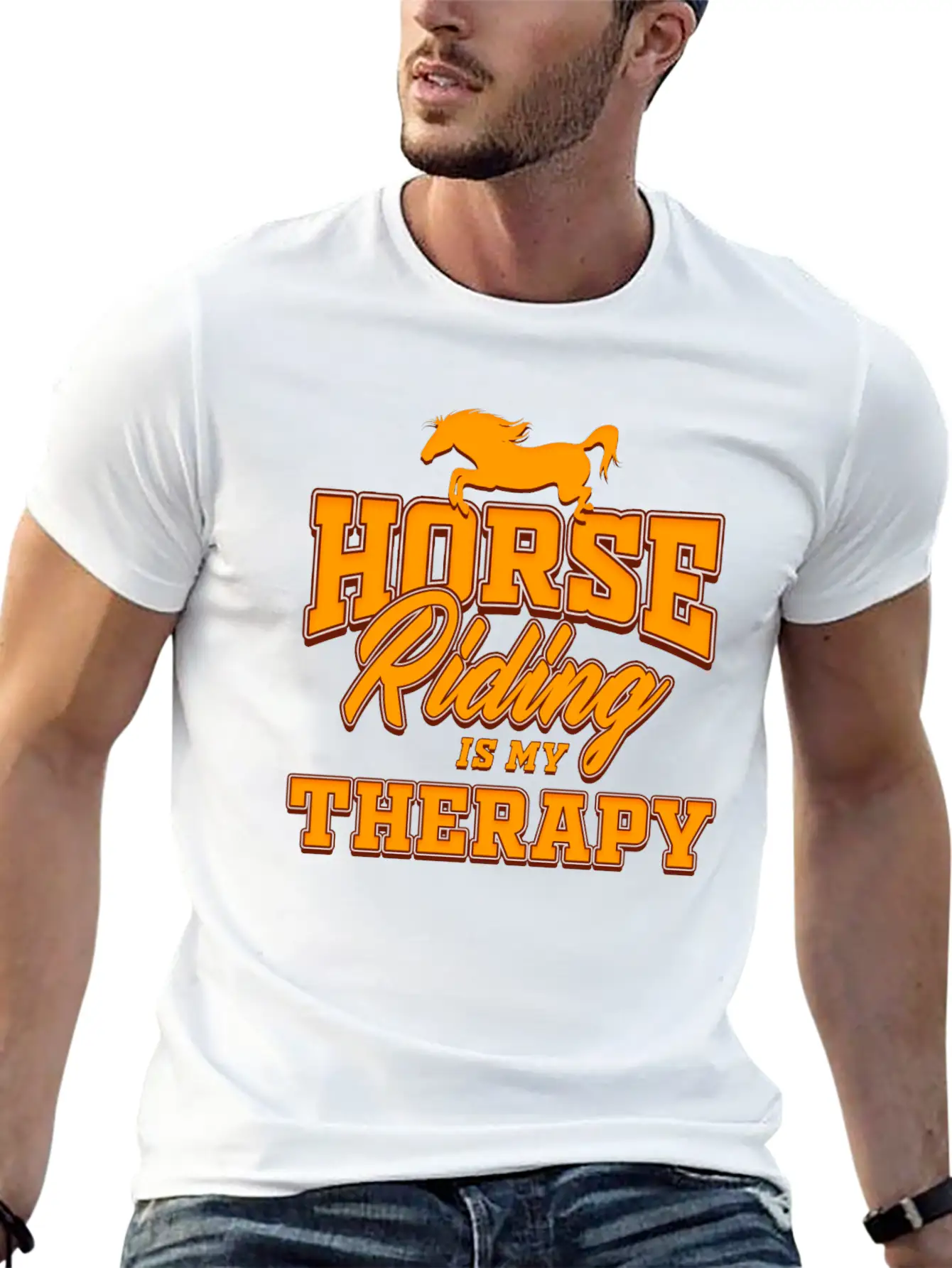 Pony Horse - Horse Riding Therapy Unisex Casual T-Shirt – Clean Design For Daily Comfort