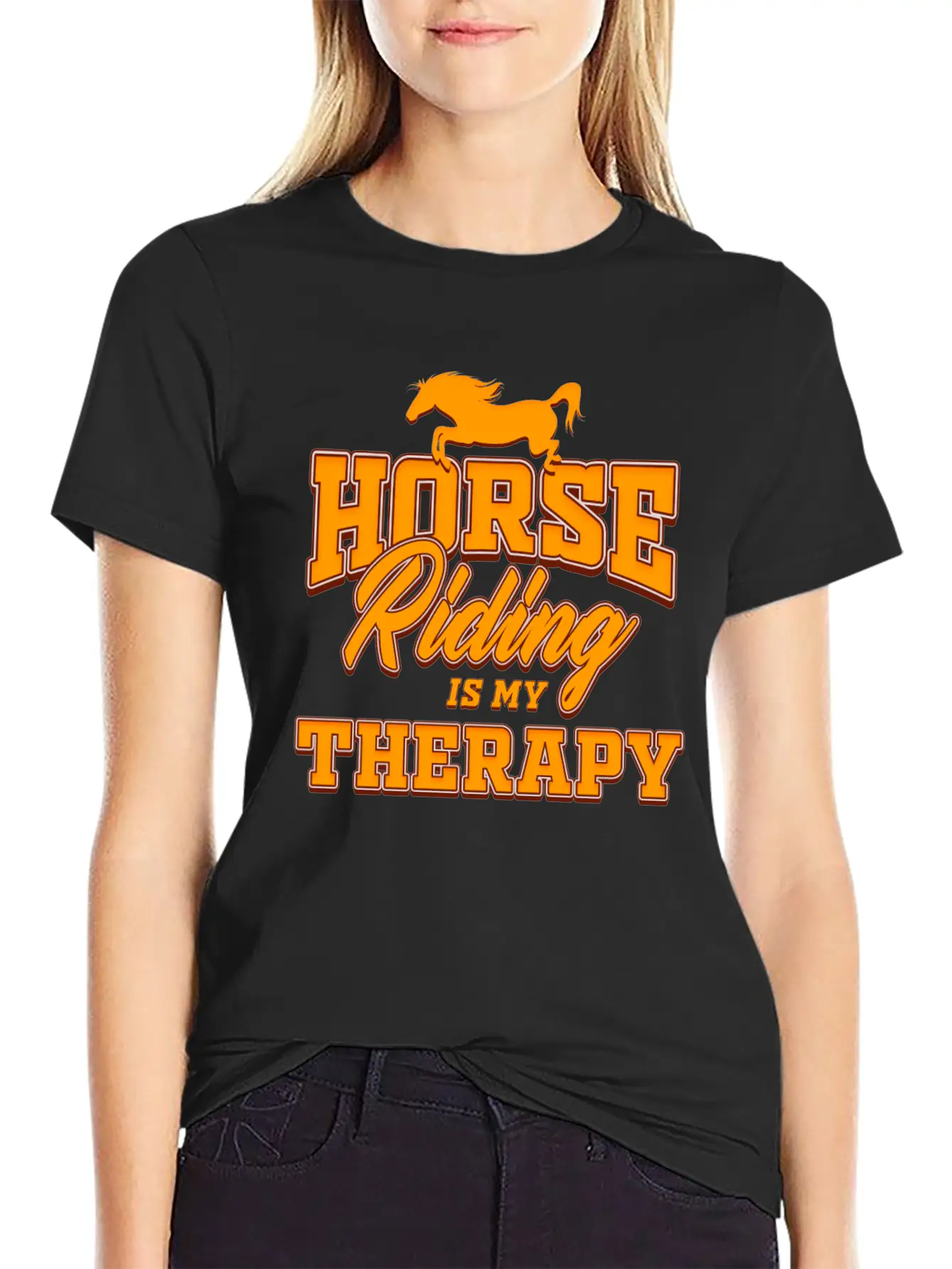 Pony Horse - Horse Riding Therapy Unisex Casual T-Shirt – Clean Design For Daily Comfort