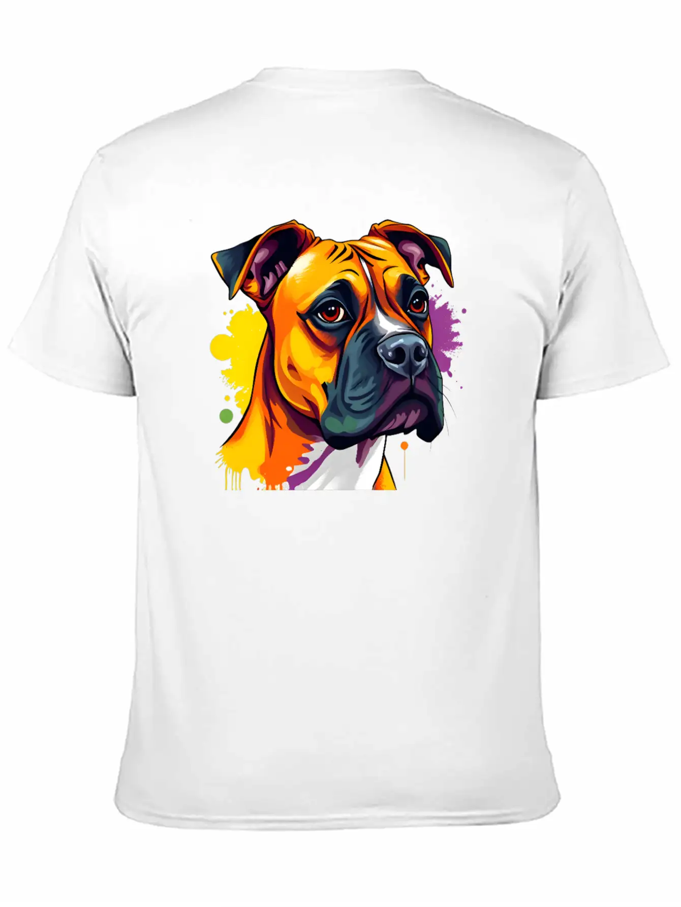 Pop Art Boxer Dog - Bold Colors And Dynamic Design Unisex Casual T-Shirt – Clean Design For Daily Comfort