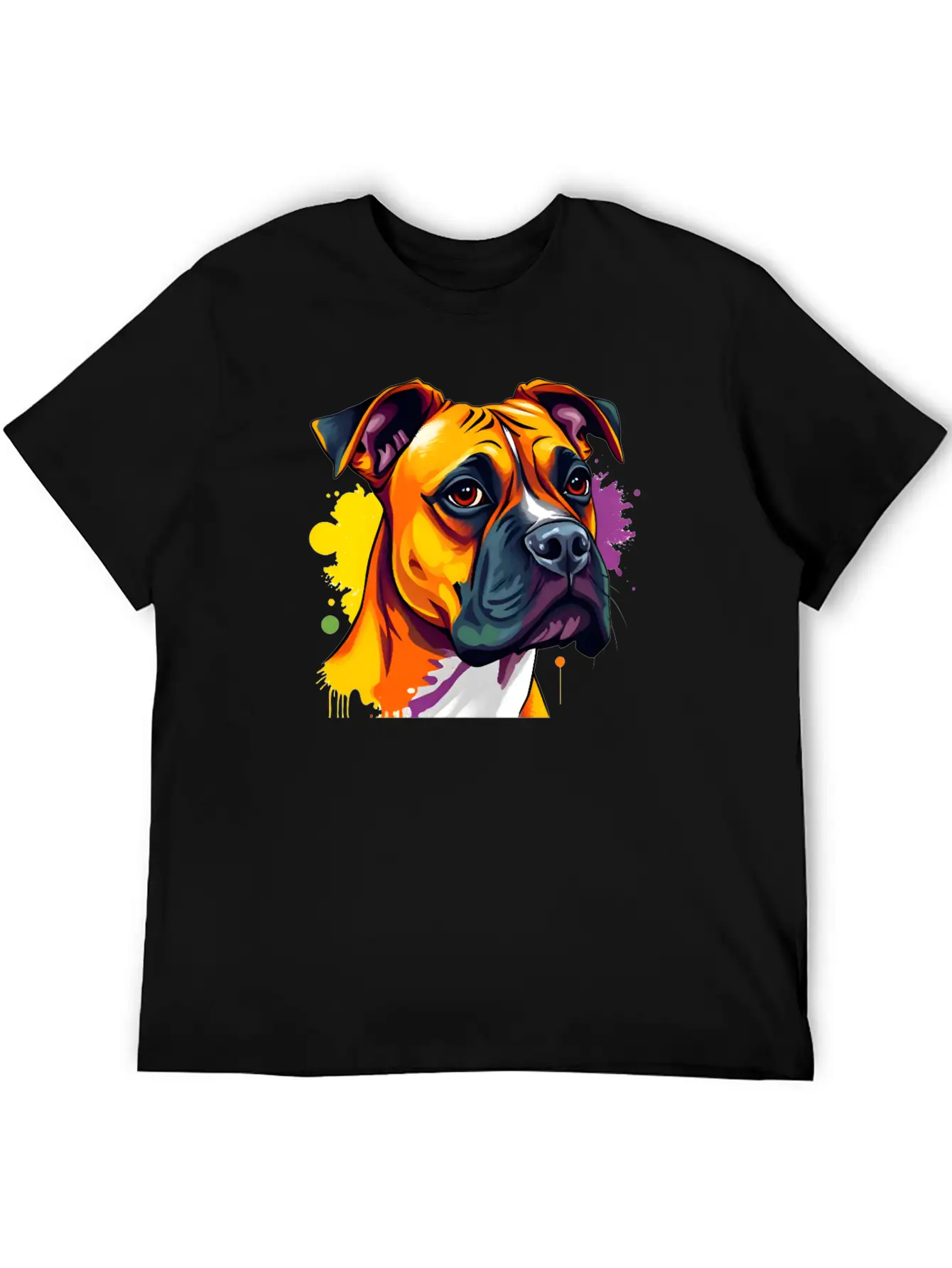 Pop Art Boxer Dog - Bold Colors And Dynamic Design Unisex Casual T-Shirt – Clean Design For Daily Comfort