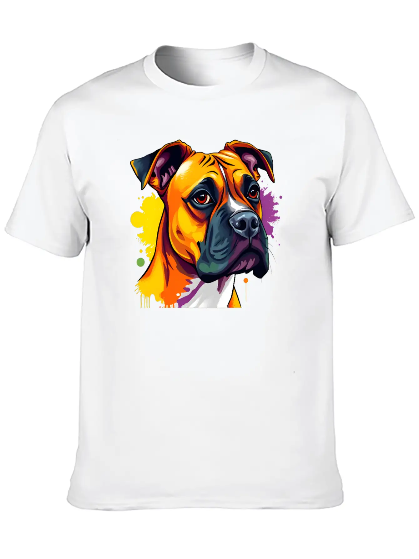 Pop Art Boxer Dog - Bold Colors And Dynamic Design Unisex Casual T-Shirt – Clean Design For Daily Comfort