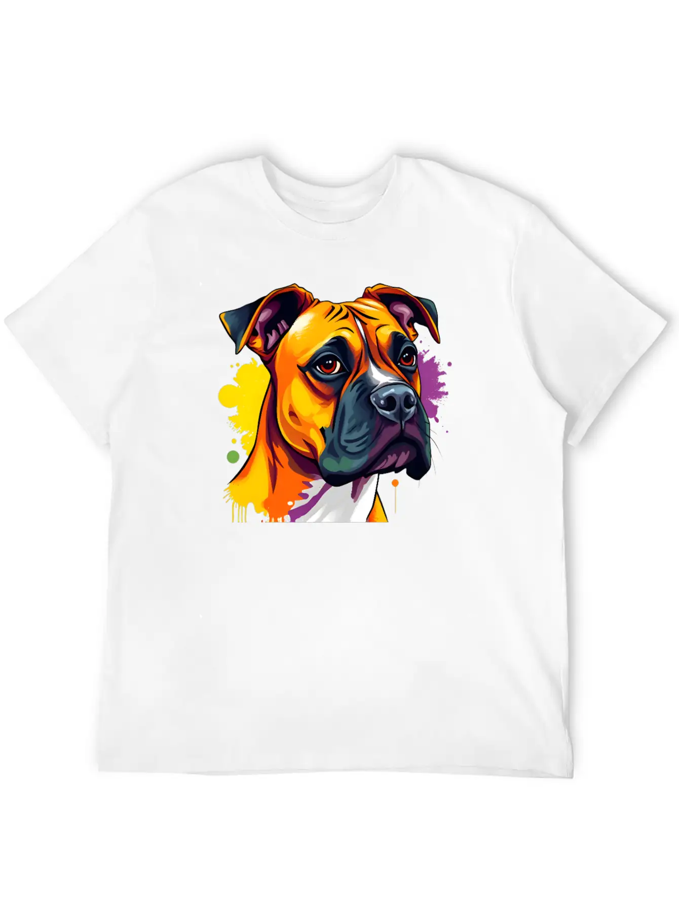 Pop Art Boxer Dog - Bold Colors And Dynamic Design Unisex Casual T-Shirt – Clean Design For Daily Comfort