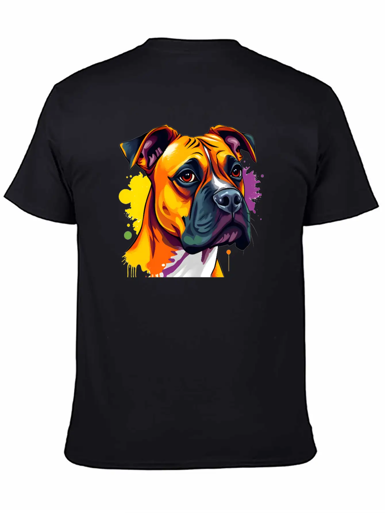 Pop Art Boxer Dog - Bold Colors And Dynamic Design Unisex Casual T-Shirt – Clean Design For Daily Comfort