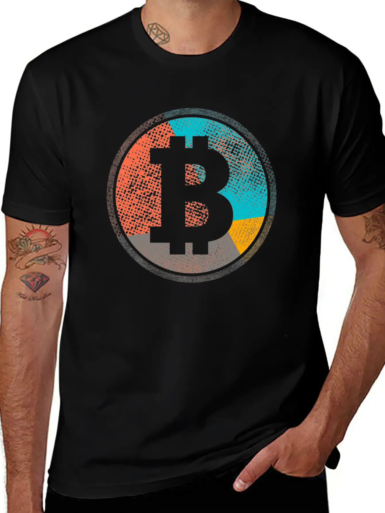 Pop Art Vintage Retro Bitcoin Cryptocurrency Unisex Casual T-Shirt – Clean Design For Daily Comfort