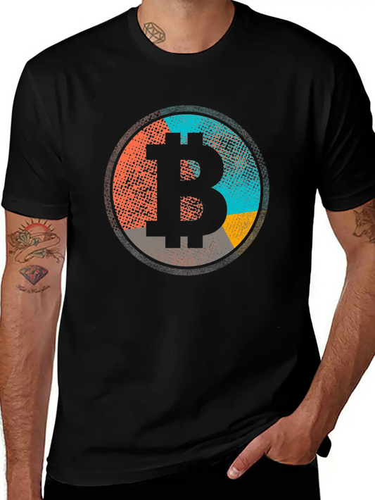 Pop Art Vintage Retro Bitcoin Cryptocurrency Unisex Casual T-Shirt – Clean Design For Daily Comfort