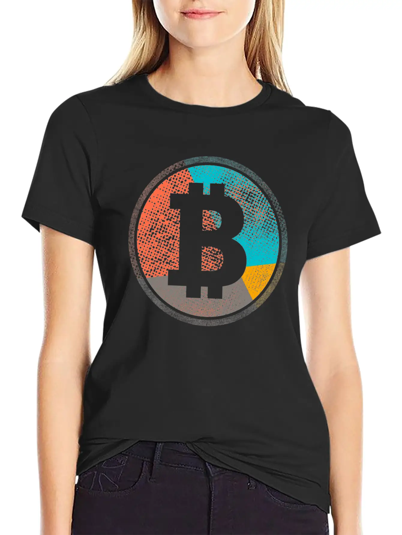 Pop Art Vintage Retro Bitcoin Cryptocurrency Unisex Casual T-Shirt – Clean Design For Daily Comfort