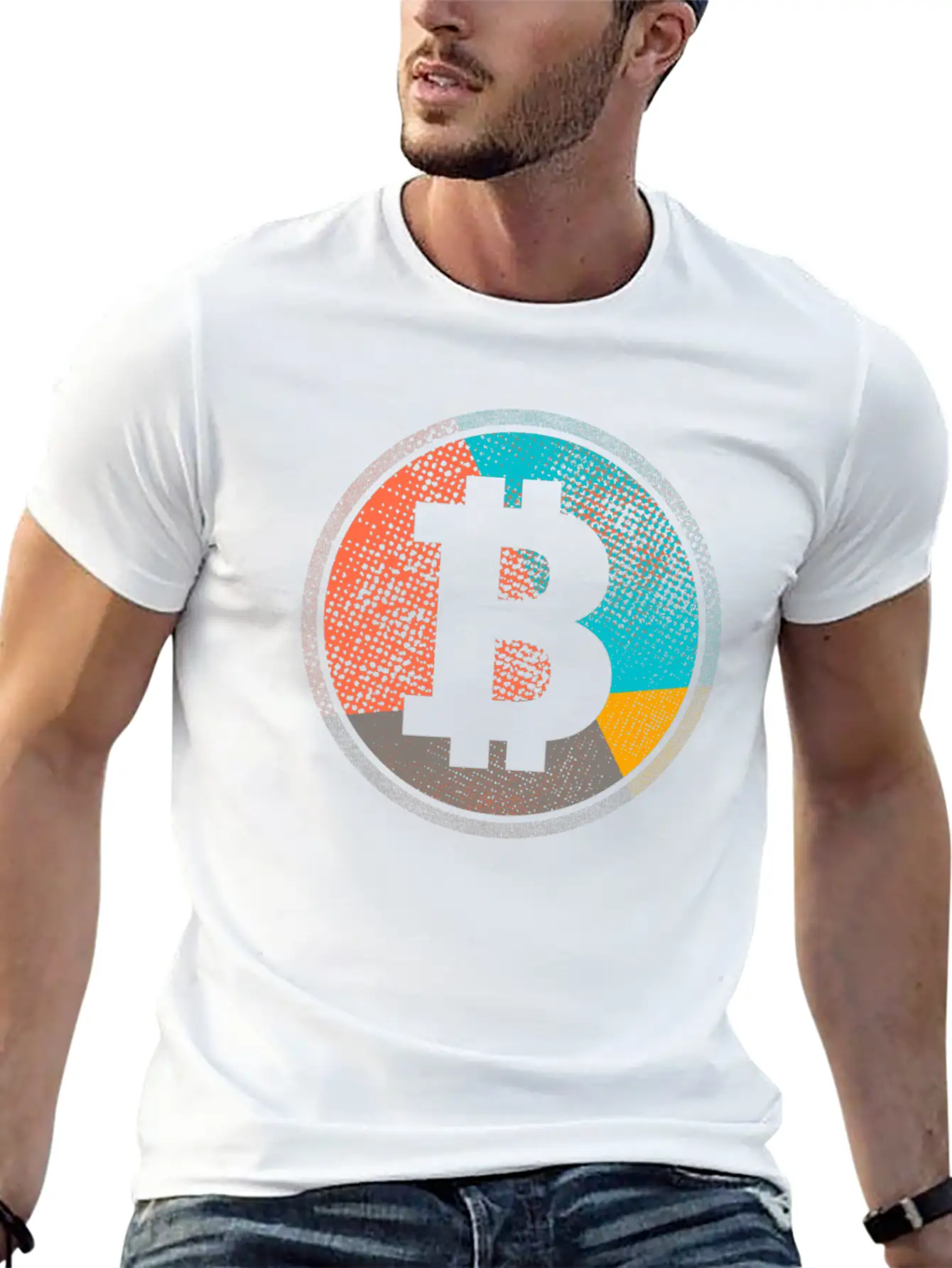 Pop Art Vintage Retro Bitcoin Cryptocurrency Unisex Casual T-Shirt – Clean Design For Daily Comfort