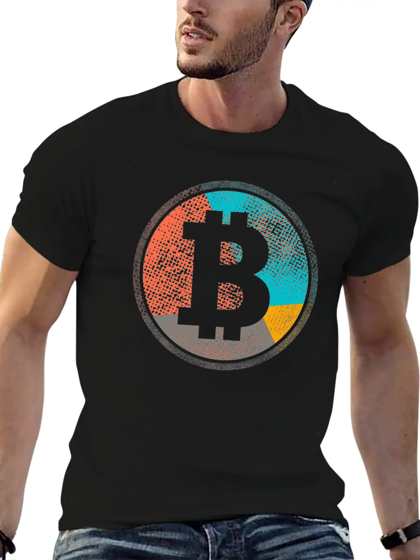 Pop Art Vintage Retro Bitcoin Cryptocurrency Unisex Casual T-Shirt – Clean Design For Daily Comfort