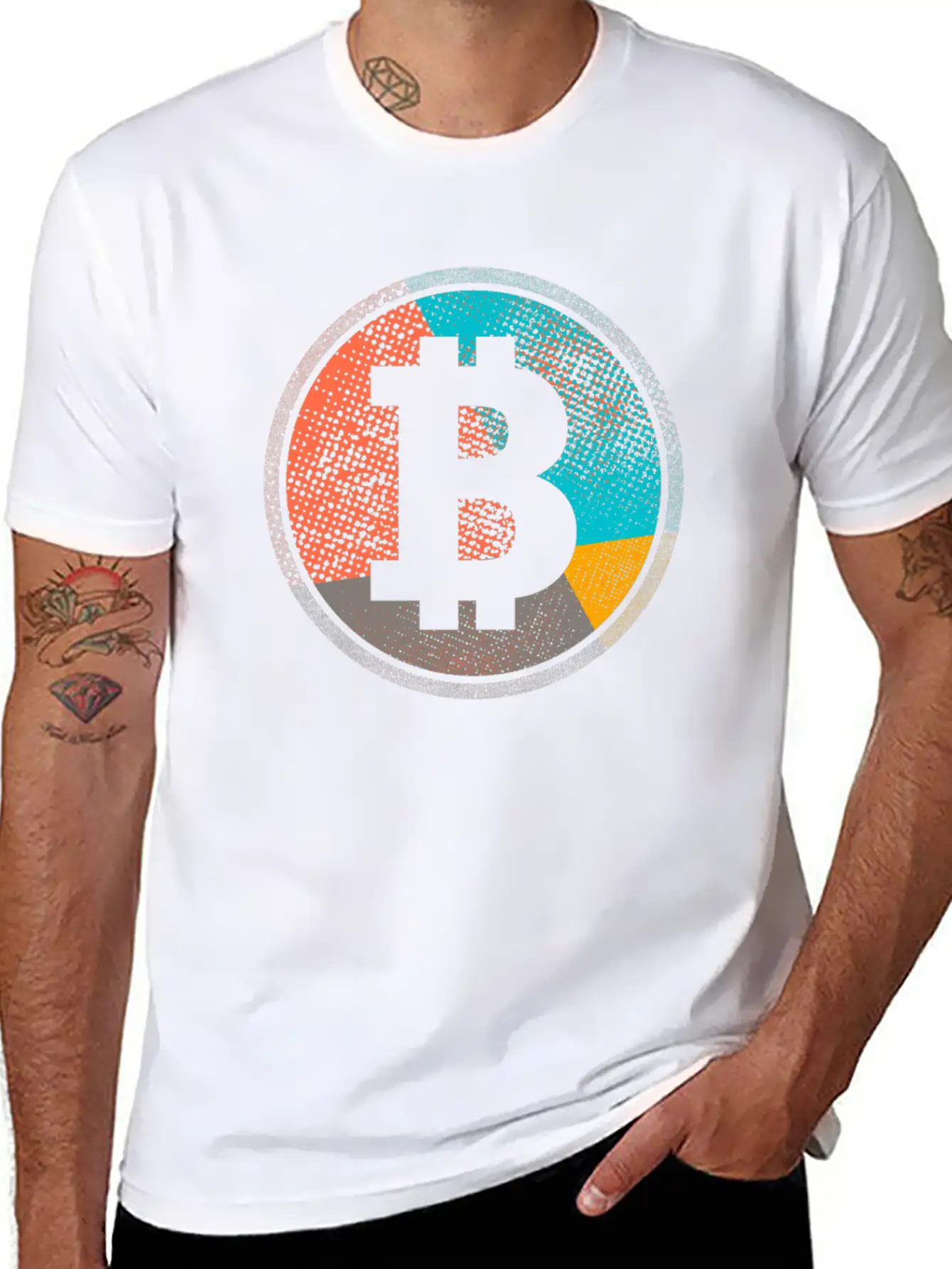 Pop Art Vintage Retro Bitcoin Cryptocurrency Unisex Casual T-Shirt – Clean Design For Daily Comfort