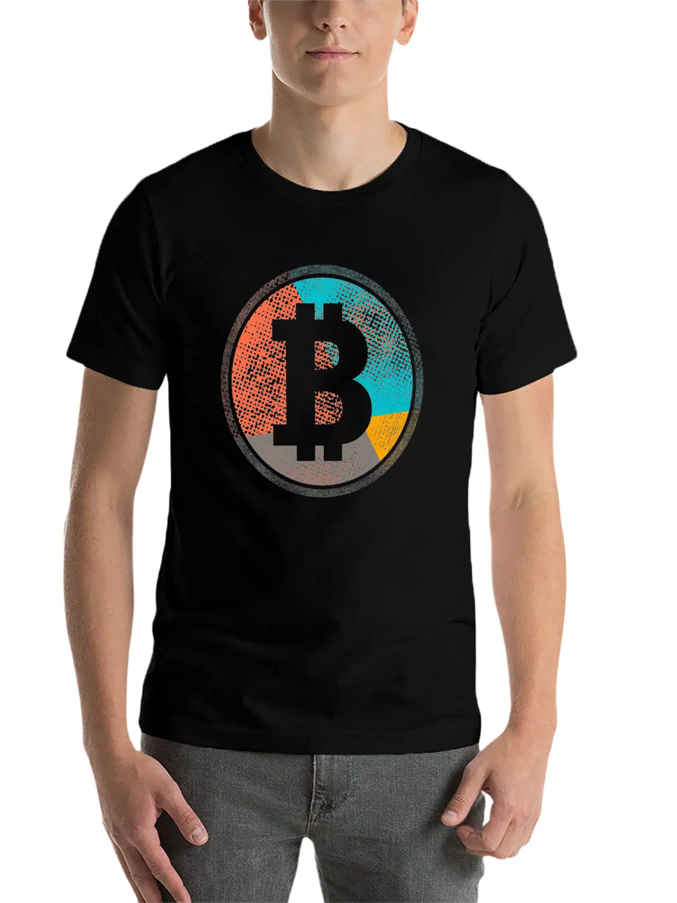 Pop Art Vintage Retro Bitcoin Cryptocurrency Unisex Casual T-Shirt – Clean Design For Daily Comfort