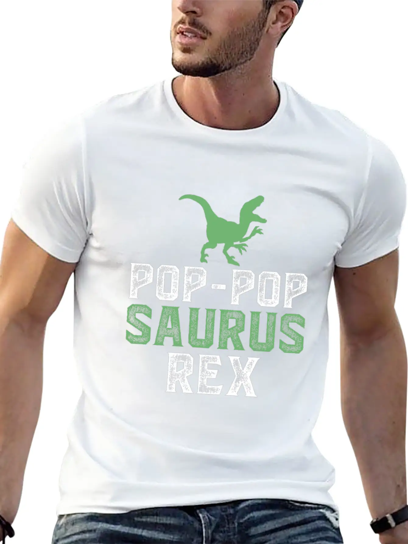 Pop Pop Saurus Rex Basic Graphic T-Shirt – Daily Comfort In Soft Cotton