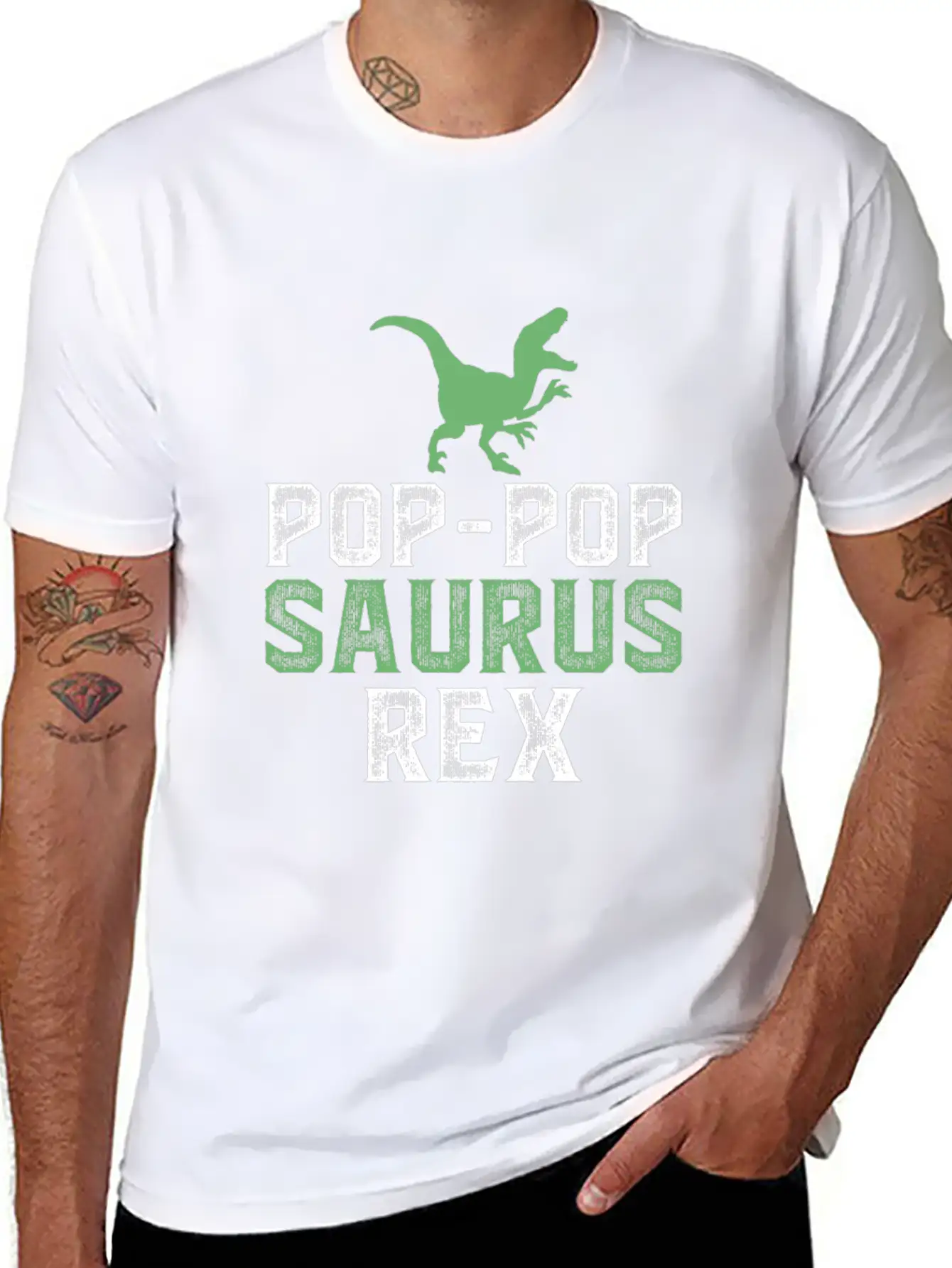 Pop Pop Saurus Rex Basic Graphic T-Shirt – Daily Comfort In Soft Cotton