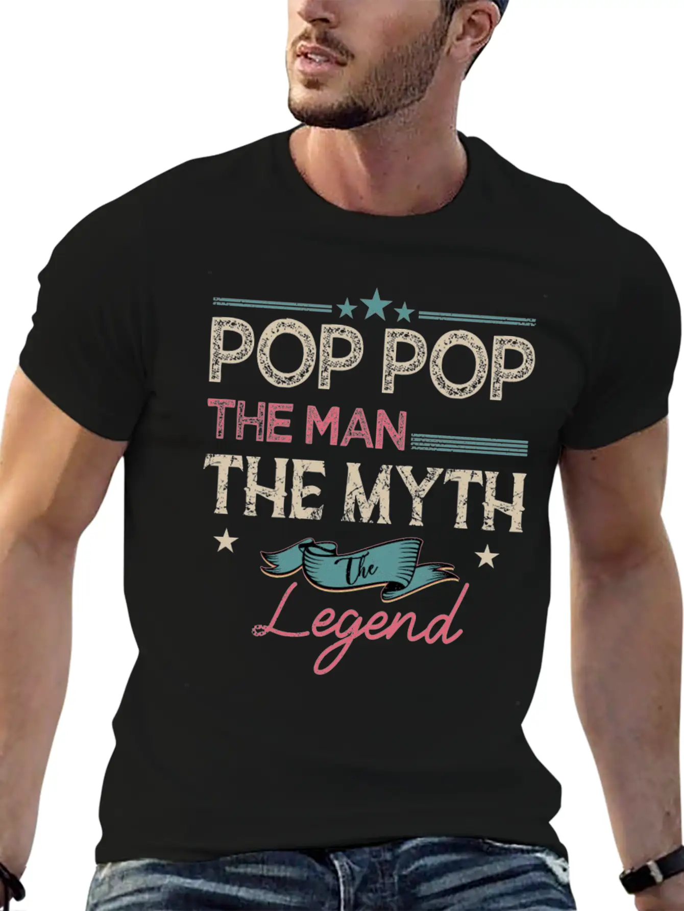 Pop Pop The Man The Myth The Legend Classic Fit Graphic Tee For Daily Comfort – Unisex Cotton Shirt