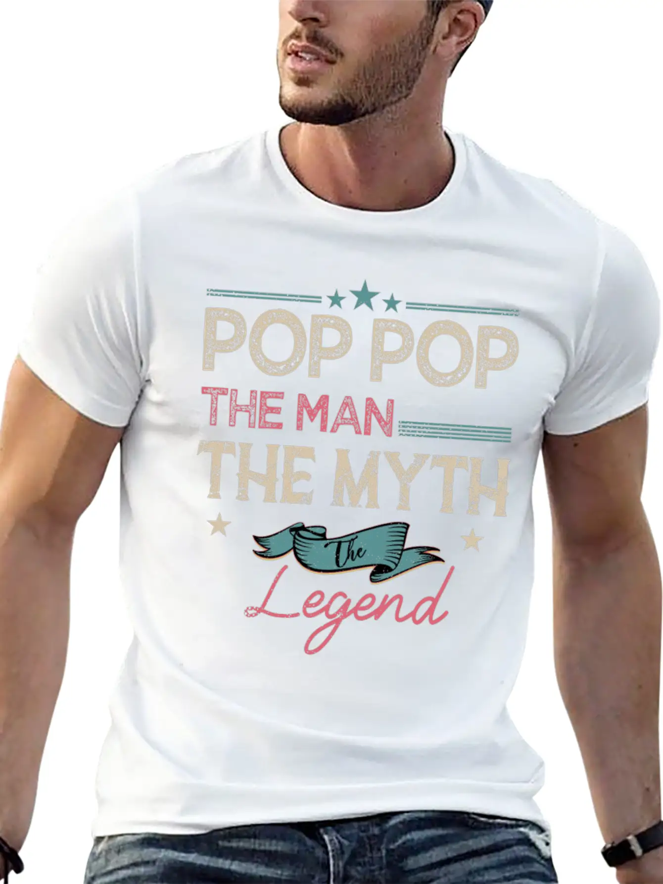 Pop Pop The Man The Myth The Legend Classic Fit Graphic Tee For Daily Comfort – Unisex Cotton Shirt