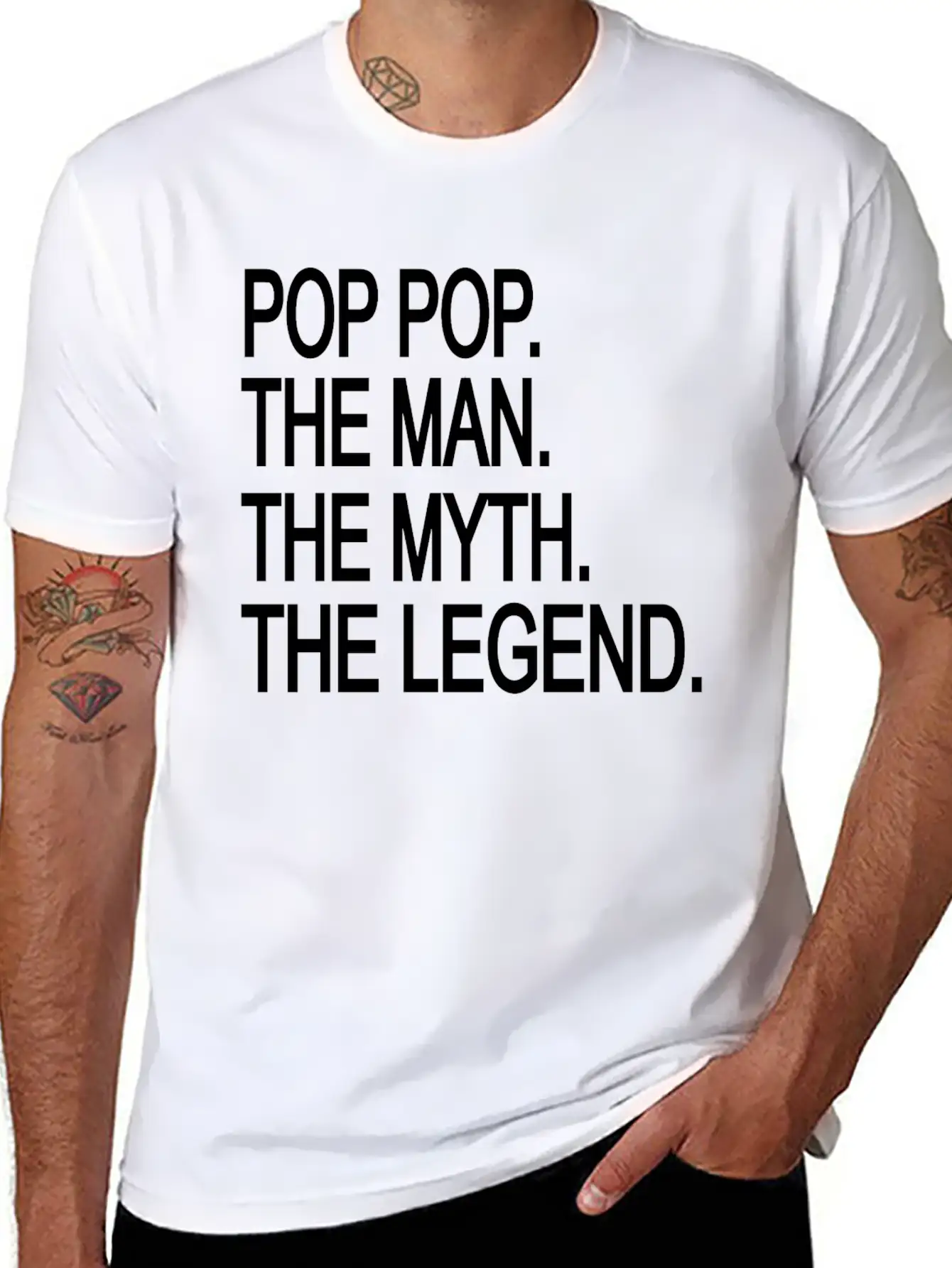 Pop Pop The Man The Myth The Legend Lightweight Cotton T-Shirt – Daily Comfort Graphic Shirt