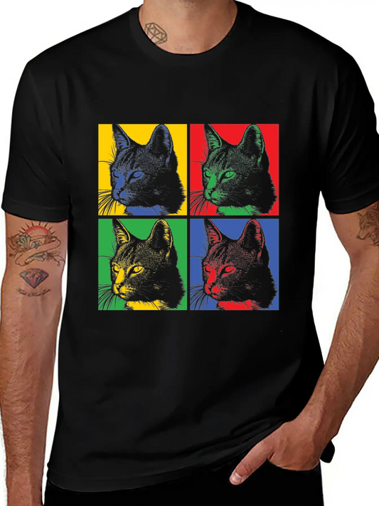 Popart Cat Basic Graphic T-Shirt – Daily Comfort In Soft Cotton