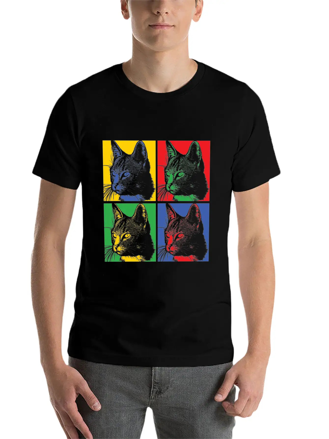Popart Cat Basic Graphic T-Shirt – Daily Comfort In Soft Cotton