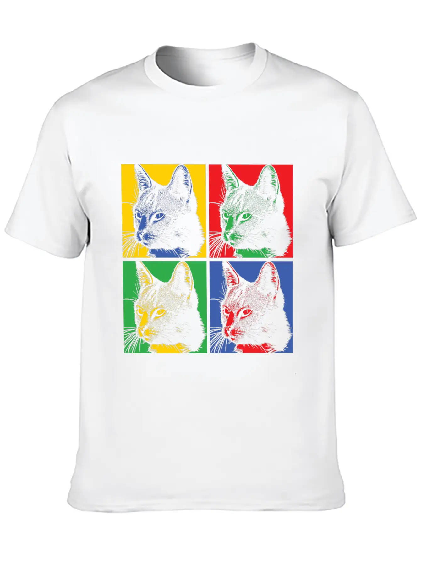 Popart Cat Basic Graphic T-Shirt – Daily Comfort In Soft Cotton