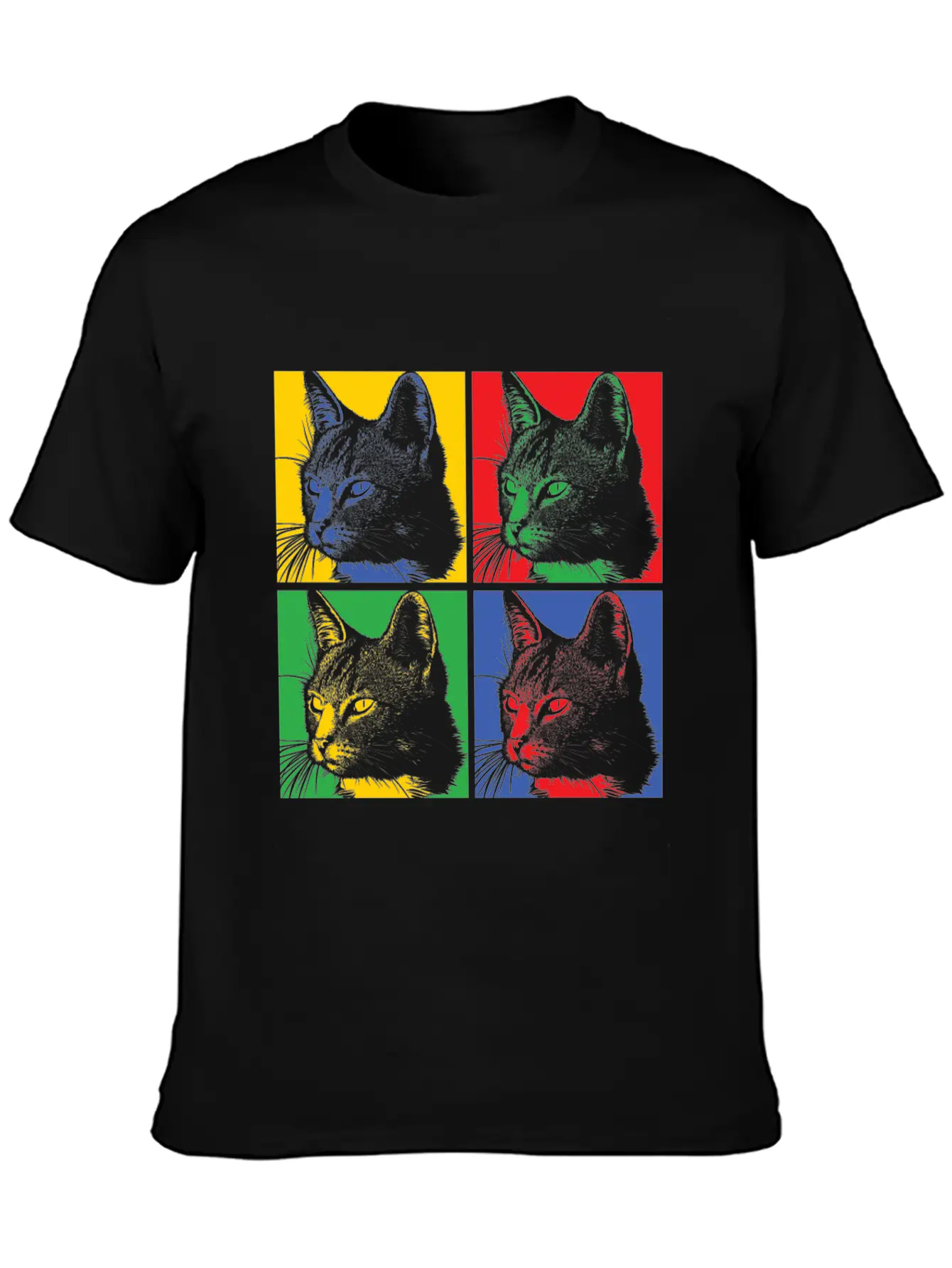 Popart Cat Basic Graphic T-Shirt – Daily Comfort In Soft Cotton