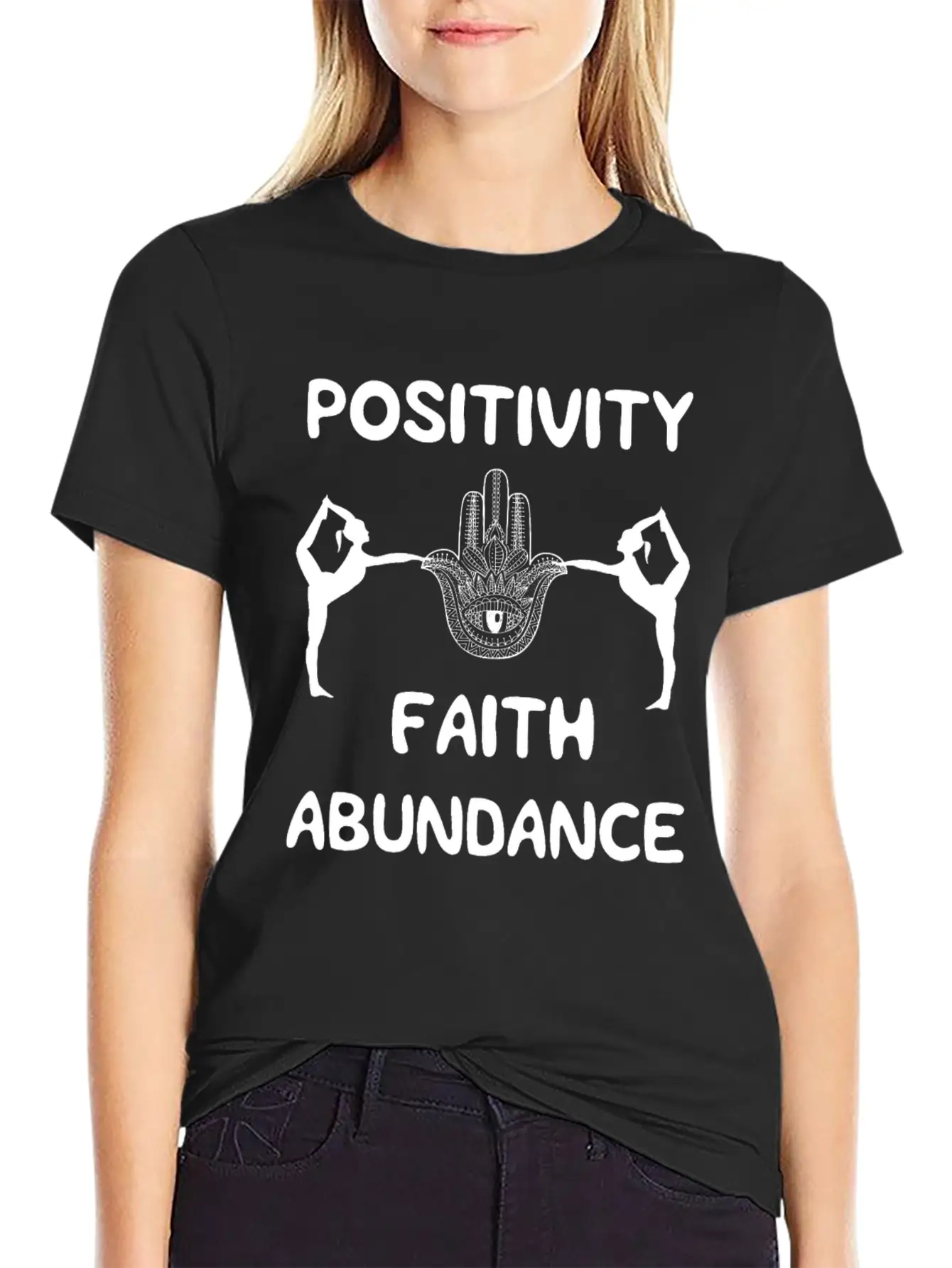 POSITIVITY FAITH ABUNDANCE Modern Fit Casual T-Shirt – Clean And Versatile Design