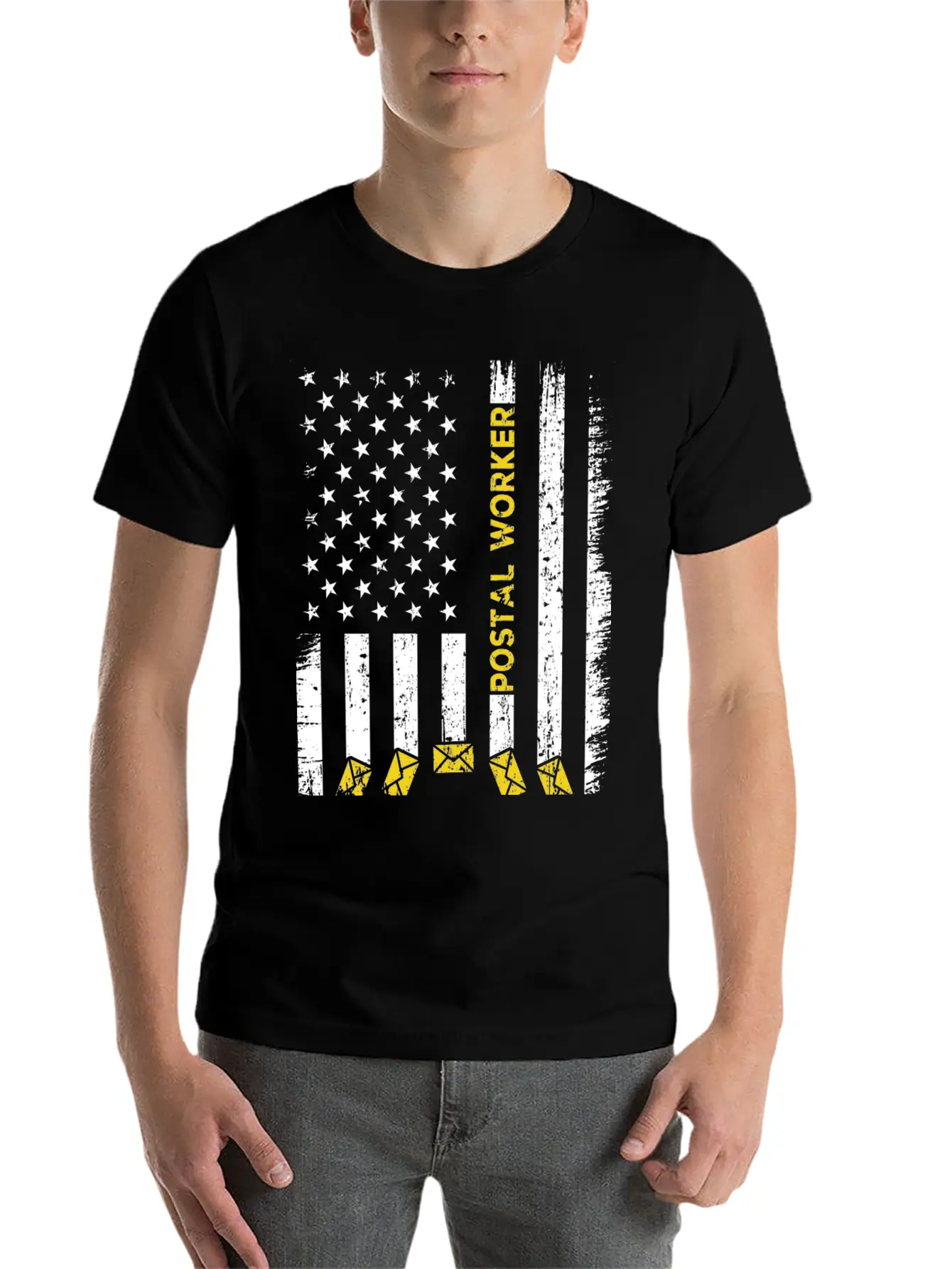 Postal Worker Usa Flag Stylish Everyday T-Shirt – Unisex Basic Cotton Tee