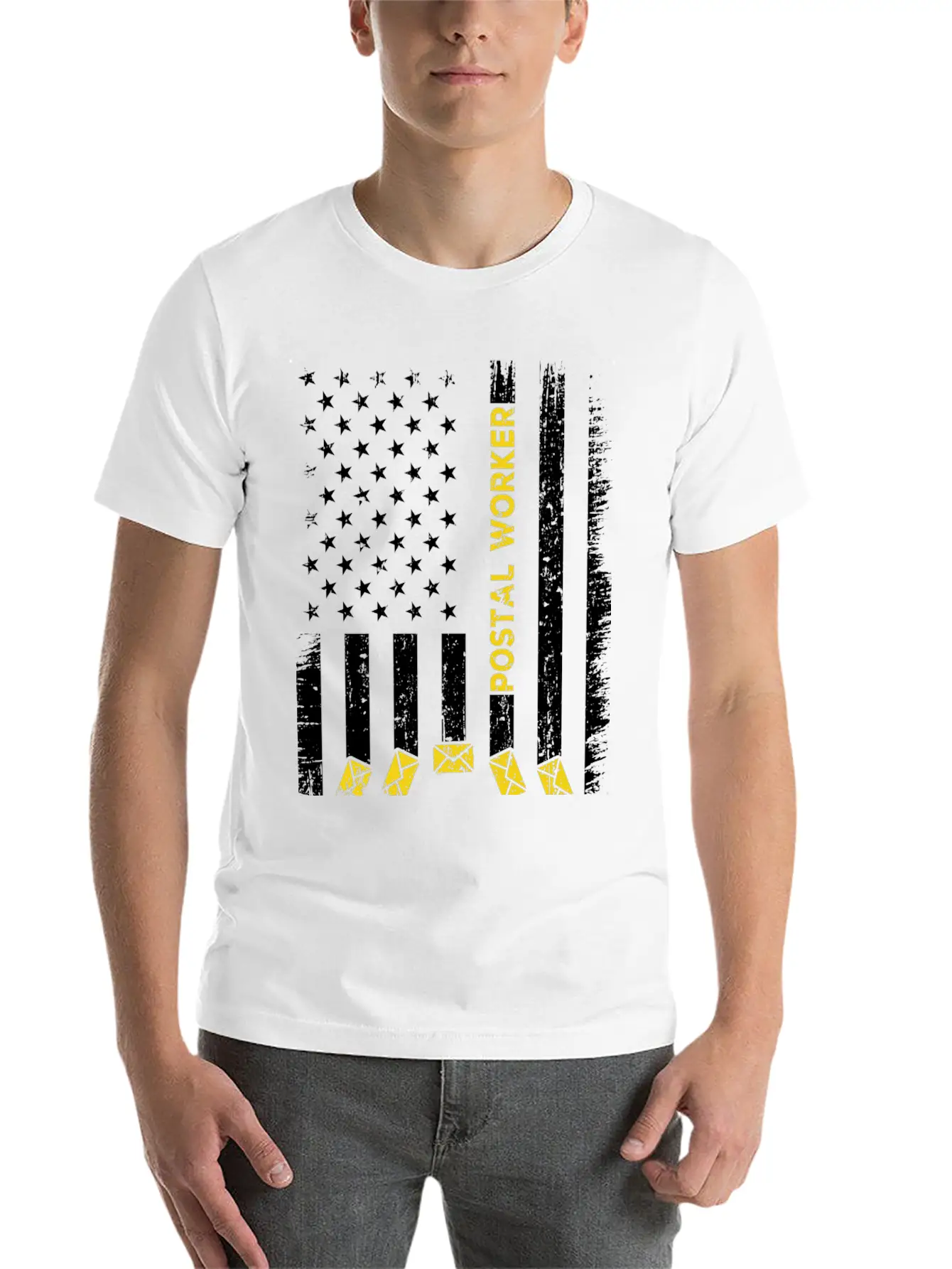 Postal Worker Usa Flag Stylish Everyday T-Shirt – Unisex Basic Cotton Tee