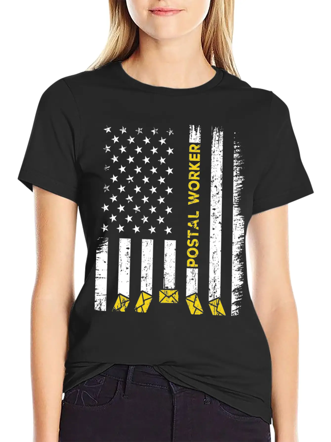 Postal Worker Usa Flag Stylish Everyday T-Shirt – Unisex Basic Cotton Tee