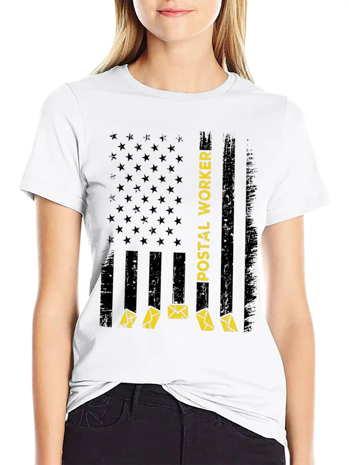 Postal Worker Usa Flag Stylish Everyday T-Shirt – Unisex Basic Cotton Tee