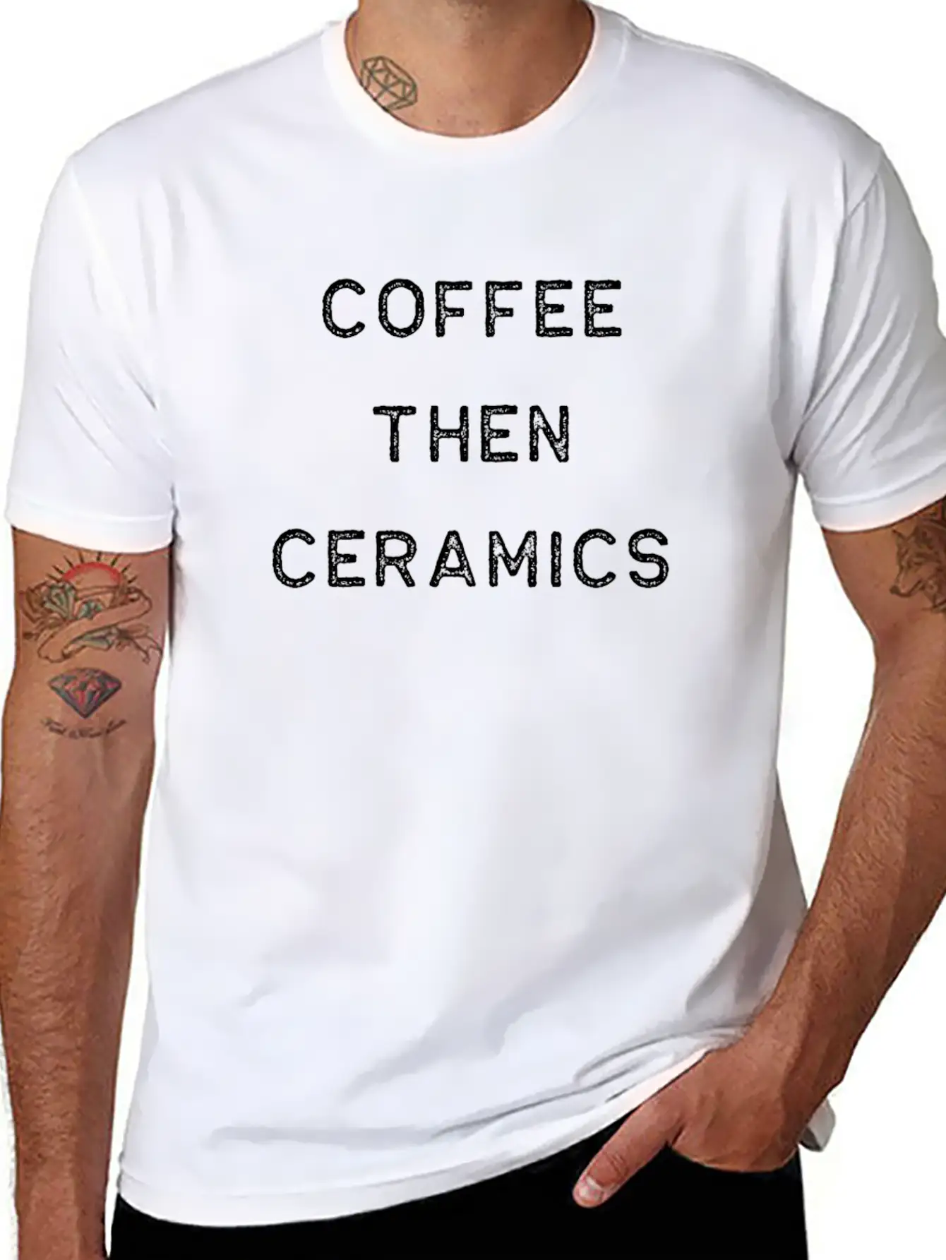 Pottery Design Coffee Then Ceramics Dark Clay Ceramics Artist Clay Funny Gift Basic Graphic T-Shirt – Daily Comfort In Soft Cotton
