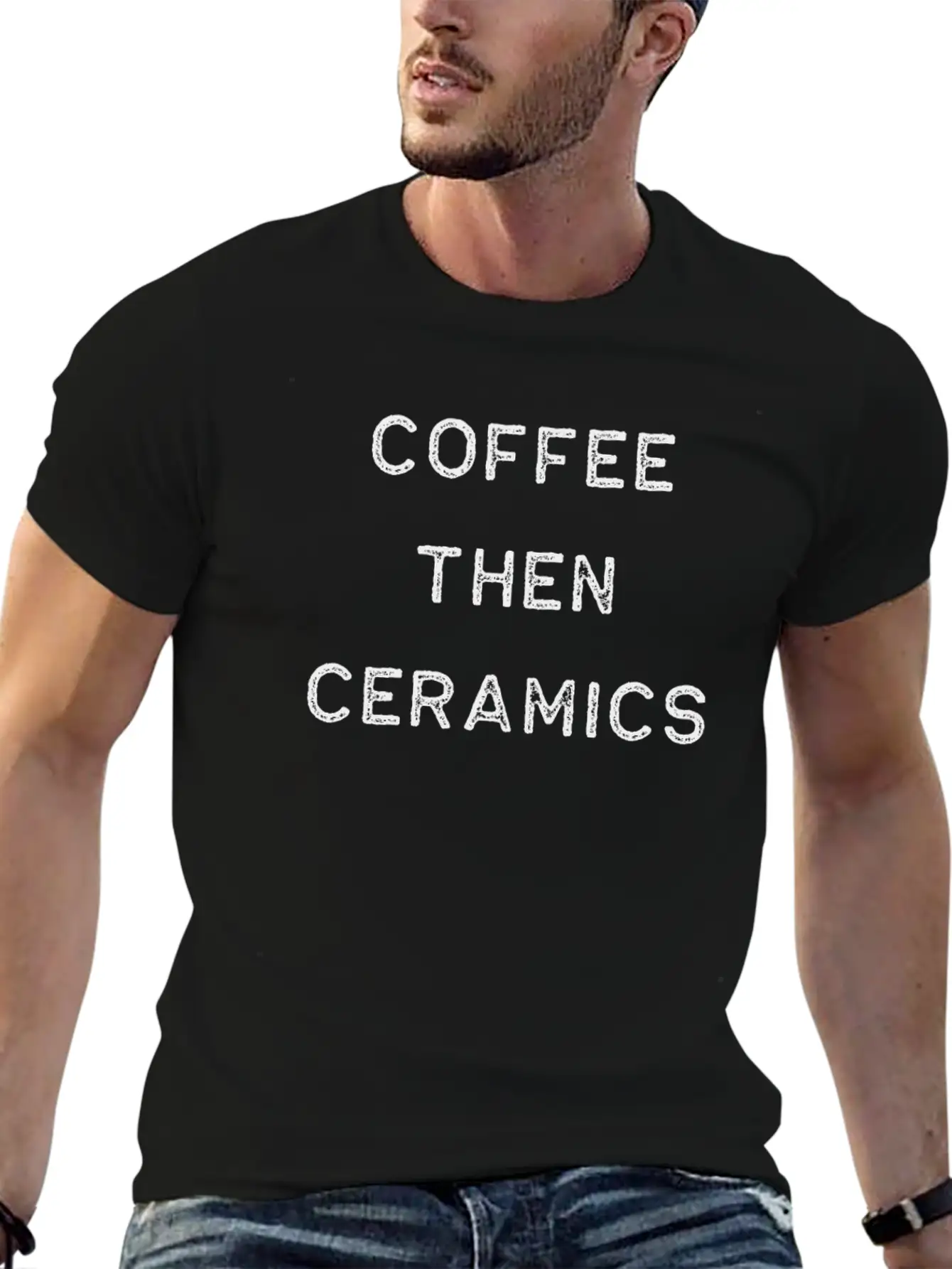 Pottery Design Coffee Then Ceramics Dark Clay Ceramics Artist Clay Funny Gift Basic Graphic T-Shirt – Daily Comfort In Soft Cotton