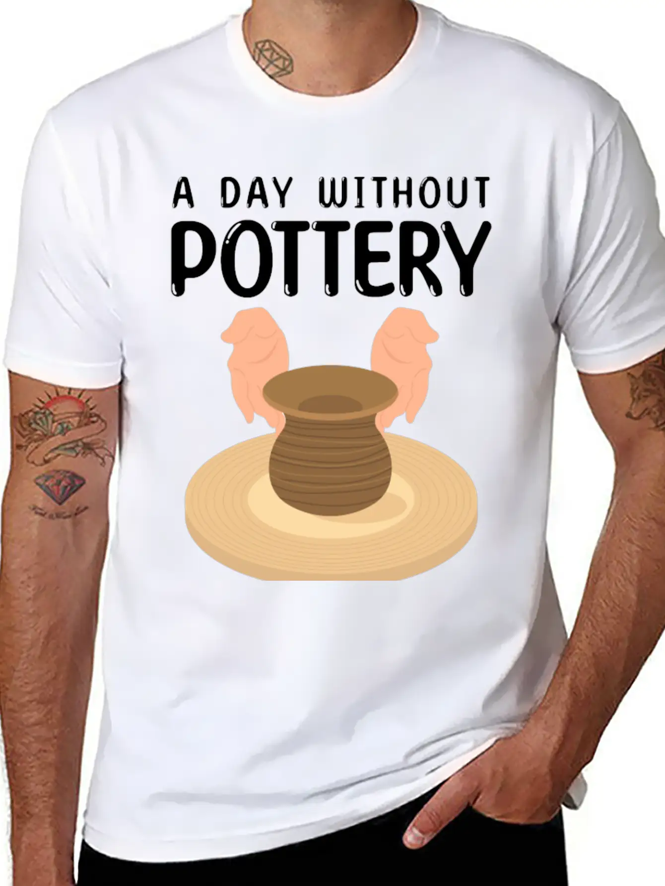 Pottery Gift Idea | Potters Ceramists Pottery Clay Modern Fit Casual T-Shirt ��� Clean And Versatile Design