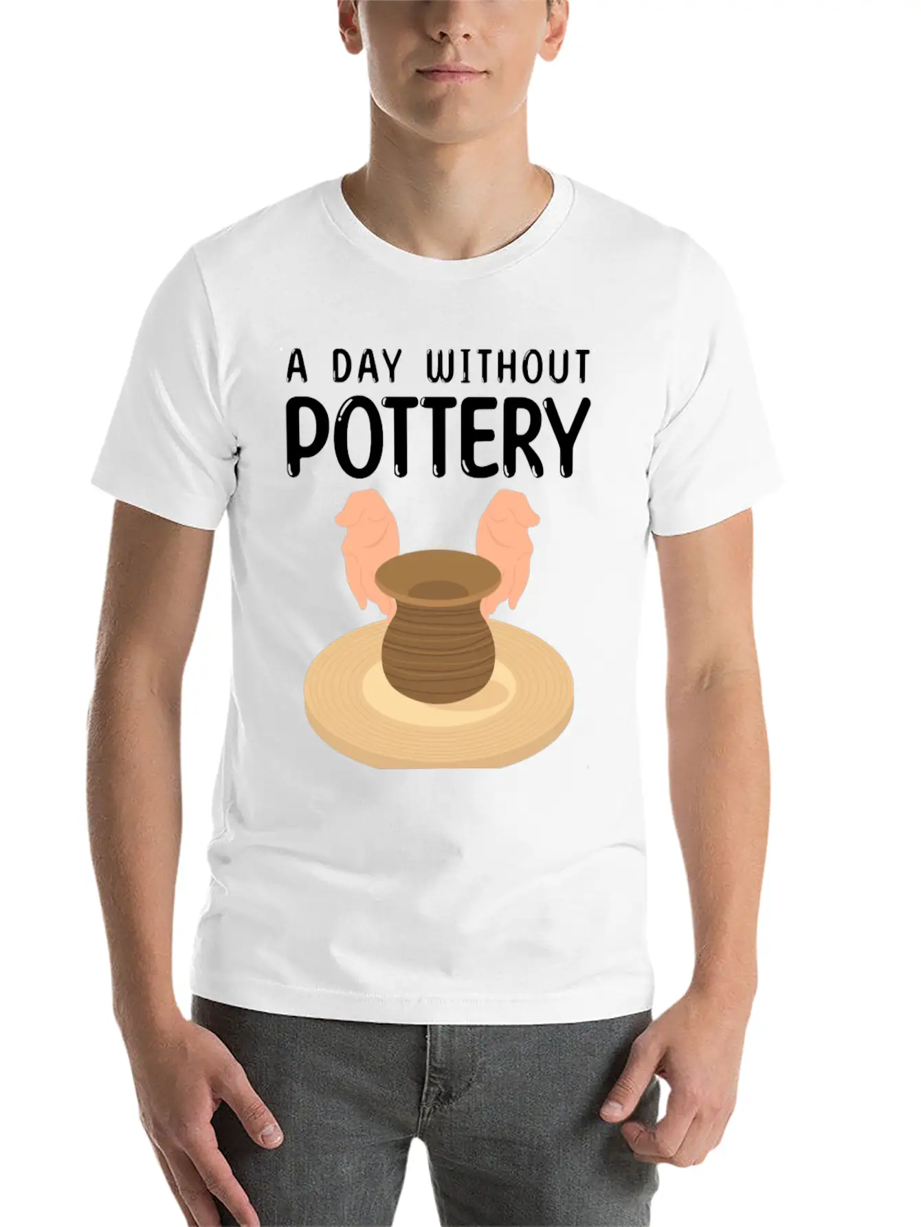 Pottery Gift Idea | Potters Ceramists Pottery Clay Modern Fit Casual T-Shirt ��� Clean And Versatile Design