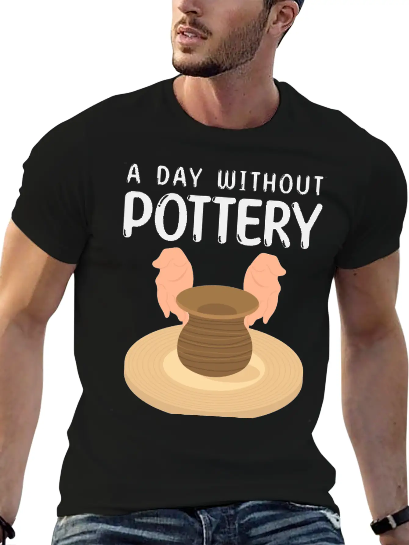 Pottery Gift Idea | Potters Ceramists Pottery Clay Modern Fit Casual T-Shirt ��� Clean And Versatile Design