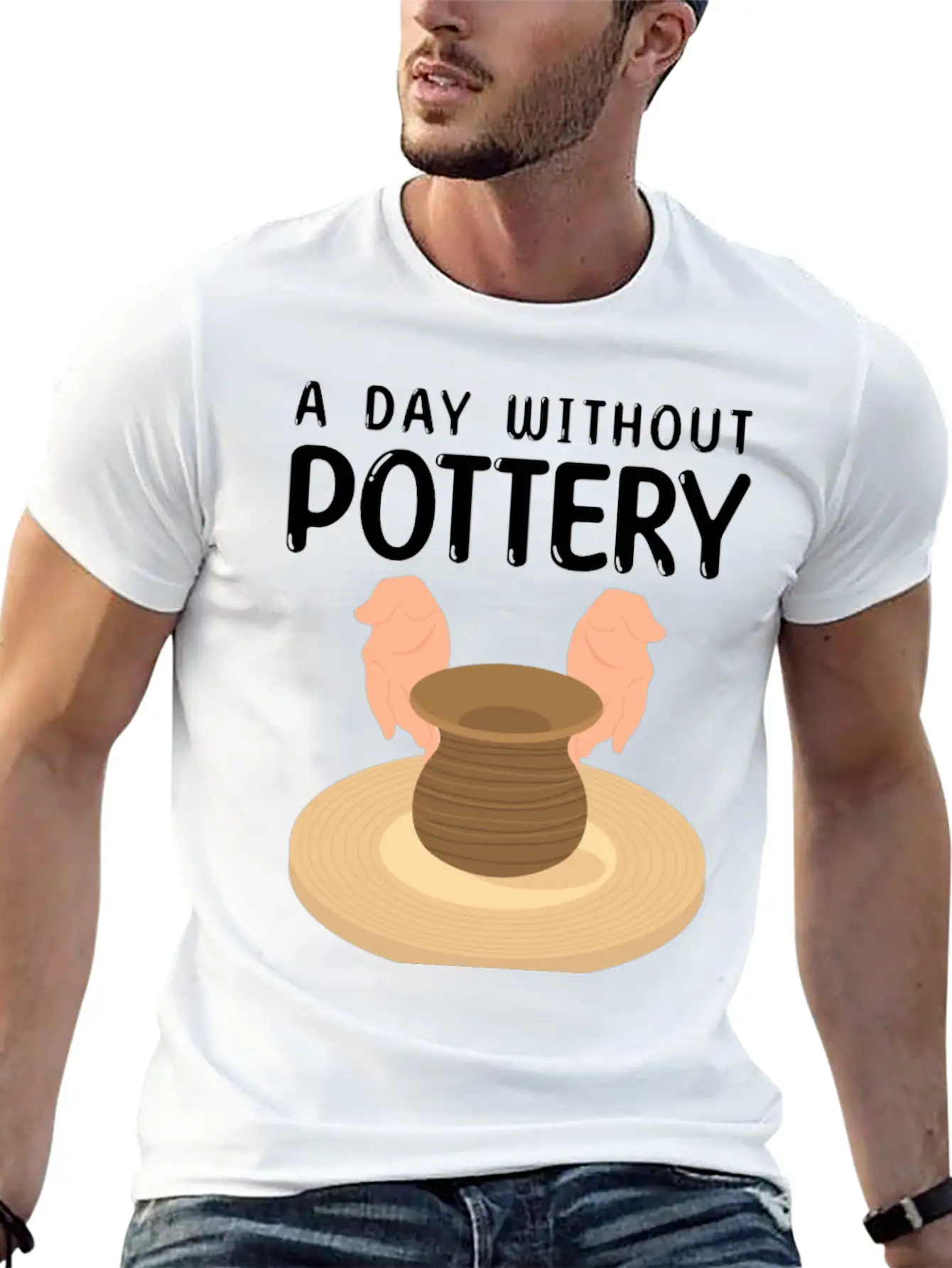Pottery Gift Idea | Potters Ceramists Pottery Clay Modern Fit Casual T-Shirt ��� Clean And Versatile Design