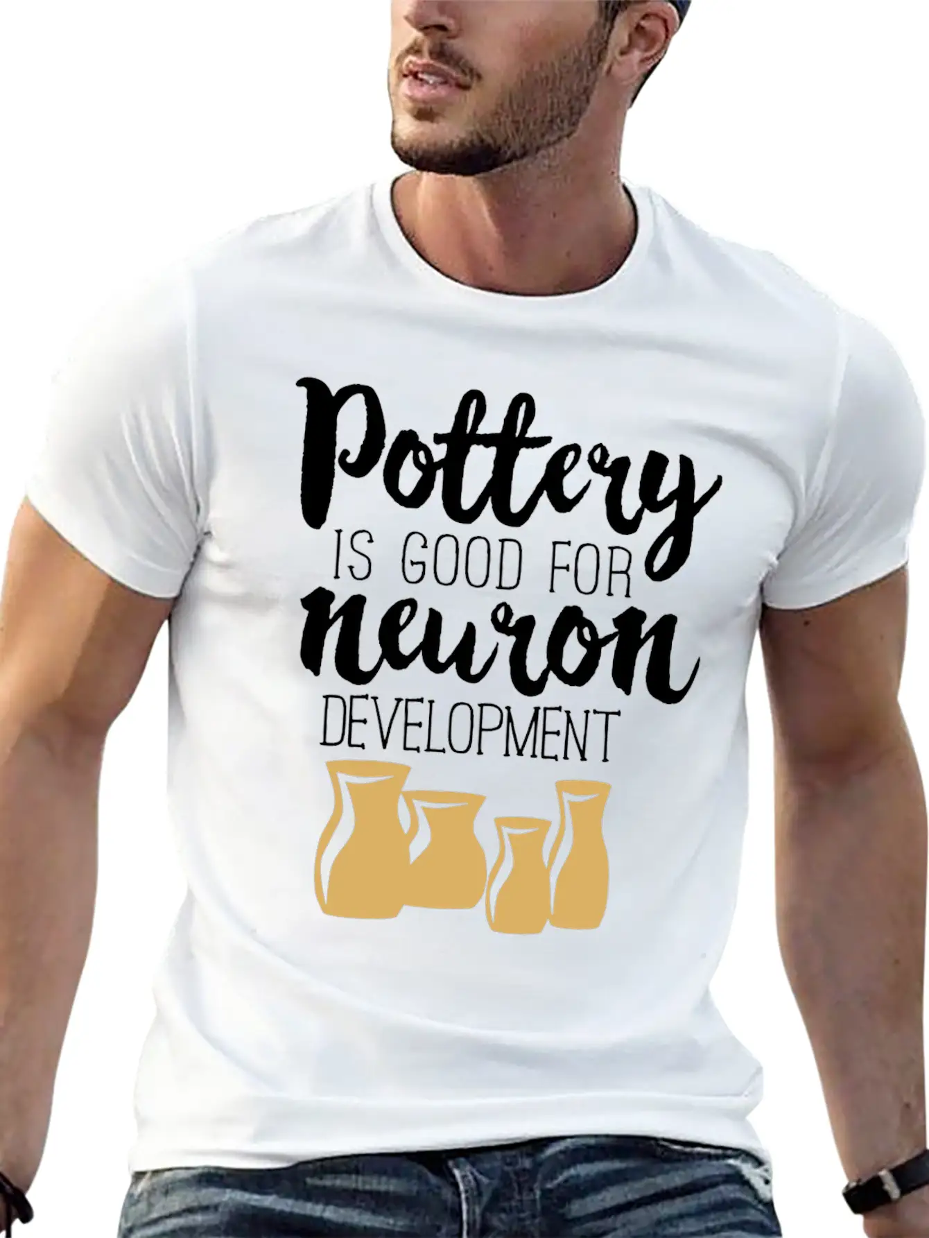 Pottery Gifts Anniversary Funny Ceramics Neuron Basic Graphic T-Shirt – Daily Comfort In Soft Cotton