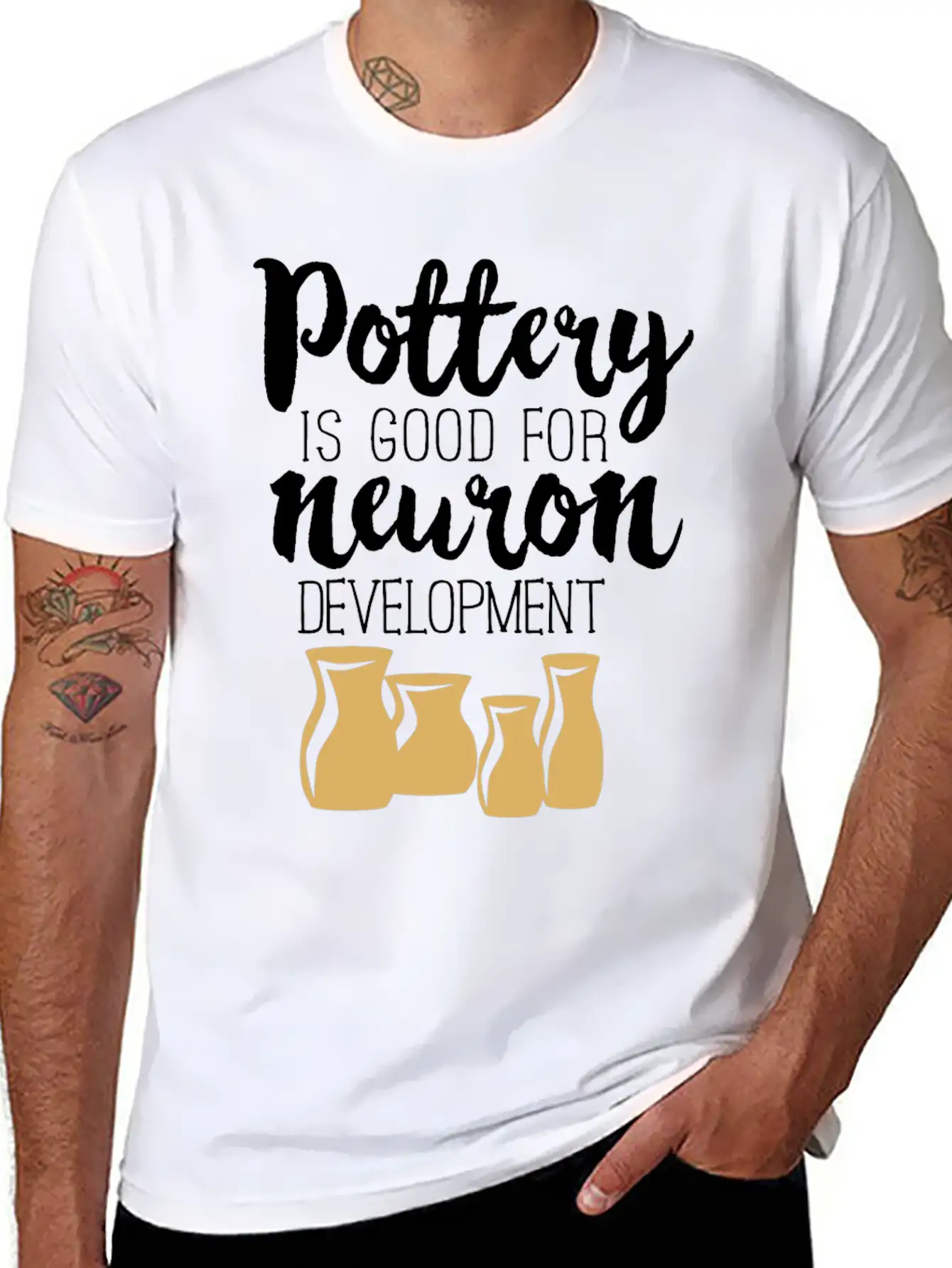 Pottery Gifts Anniversary Funny Ceramics Neuron Basic Graphic T-Shirt – Daily Comfort In Soft Cotton